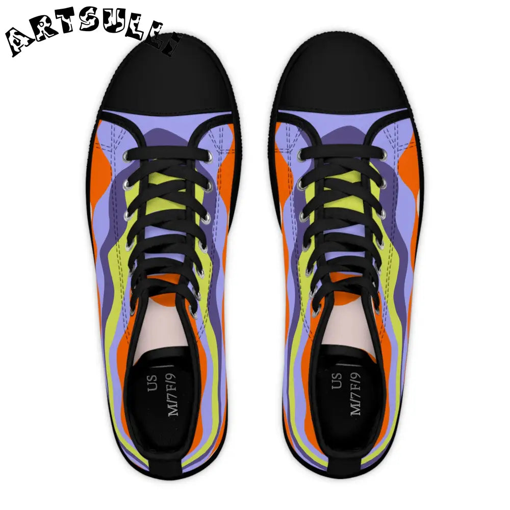JAKKOUTTHEBXX Waves II Red and Blue Women’s High Top Sneakers