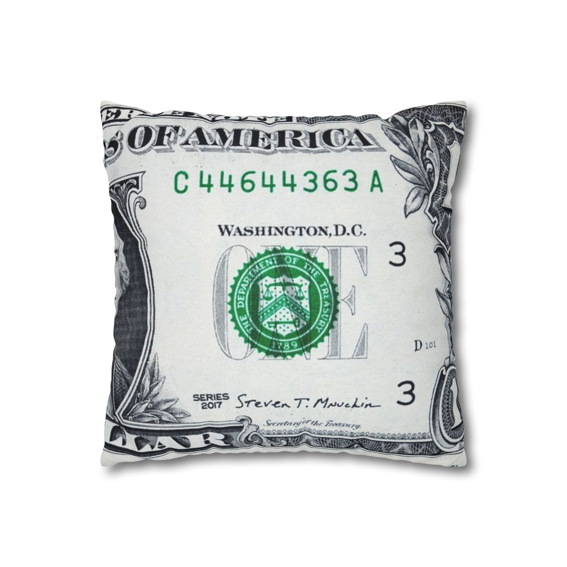 Money Collage Spun Polyester Square Pillowcase, Artsulli - Art is Long, Life is Short, Home Decor, , , , , , , 