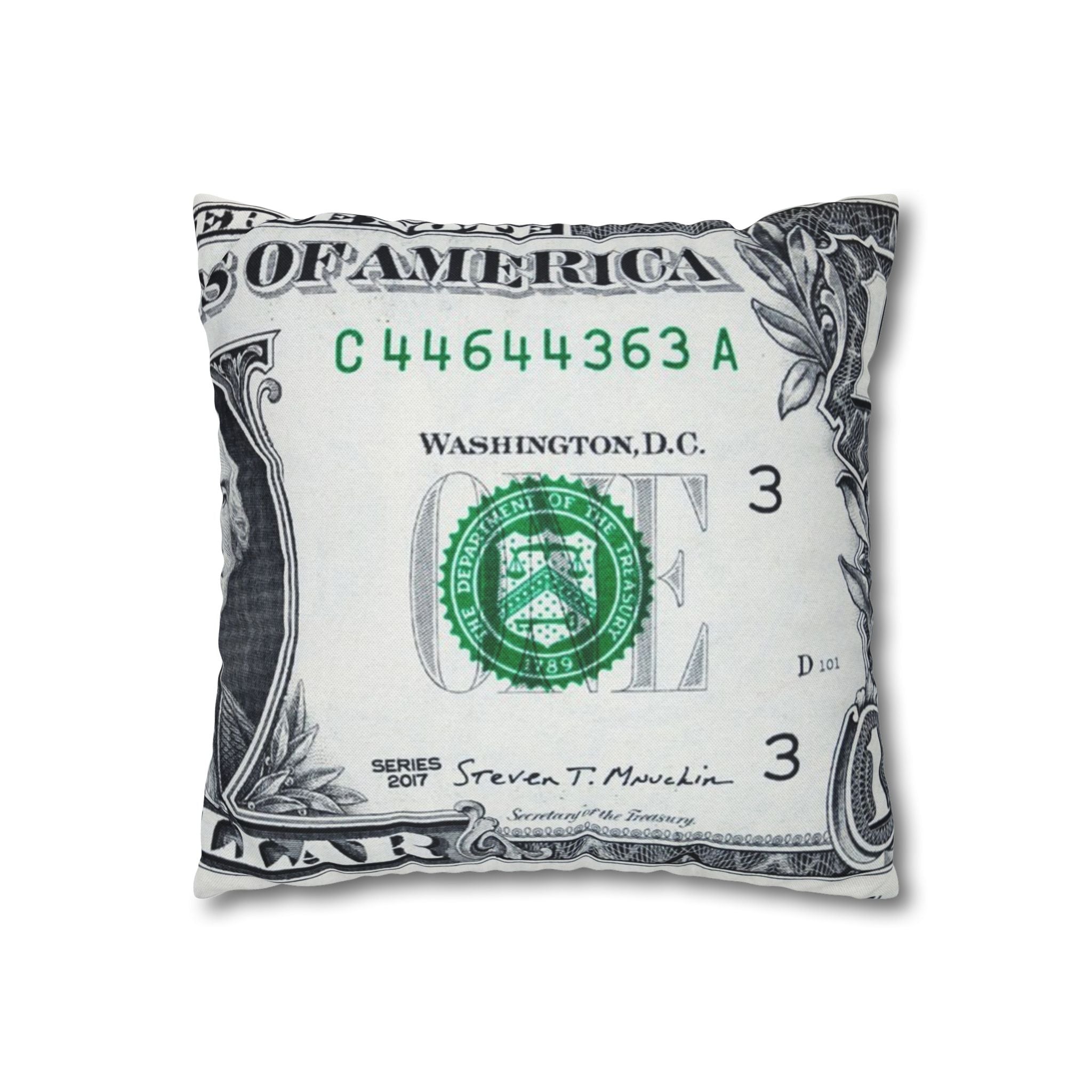 Money Collage Spun Polyester Square Pillowcase, Artsulli - Art is Long, Life is Short, Home Decor, , , , , , , 
