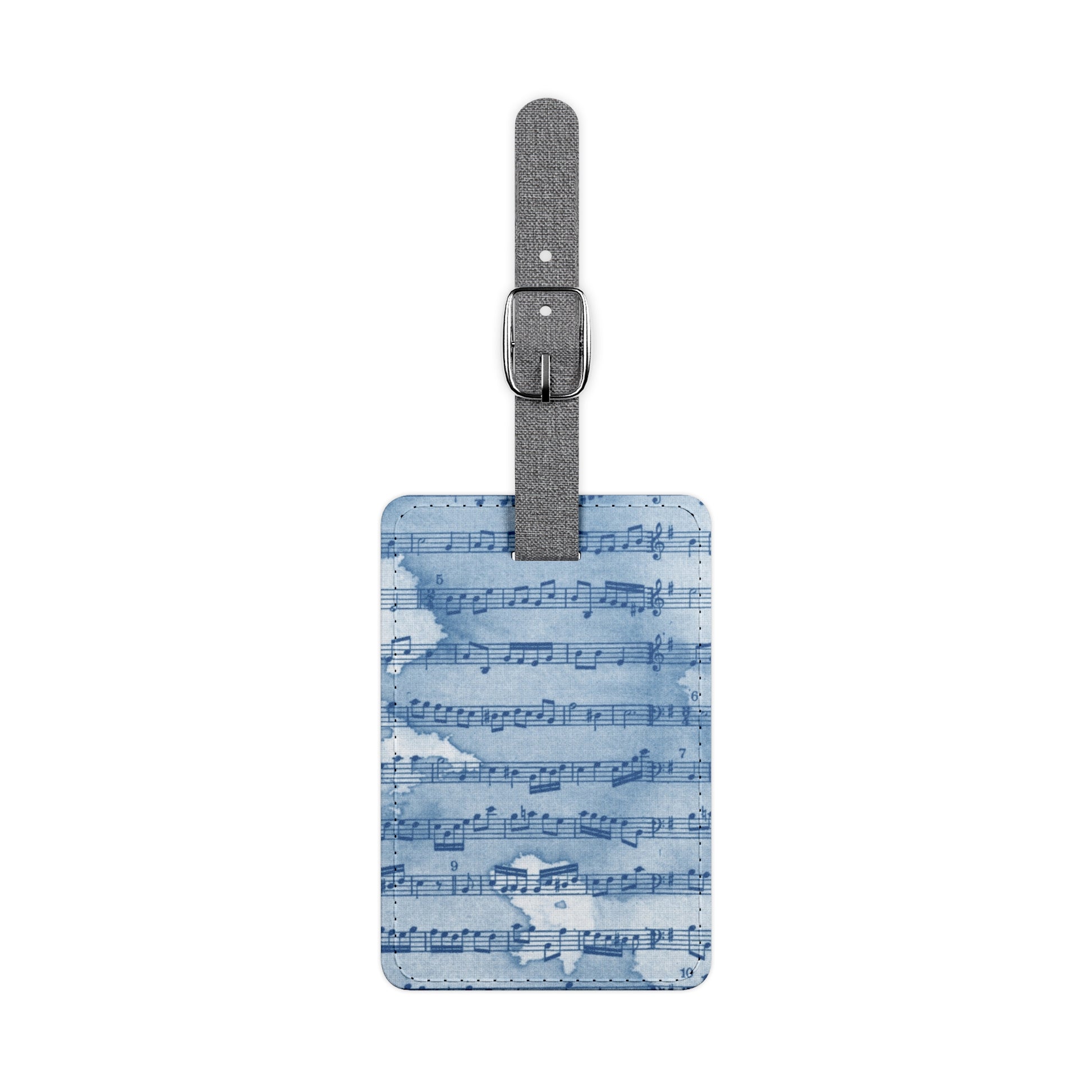 Drip Spill Type Beat Sheet Music Blue Saffiano Polyester Luggage Tag, Rectangle, Artsulli - Art is Long, Life is Short, Accessories, Size, One size, Shape, Rectangle, , , 23158516426160542850