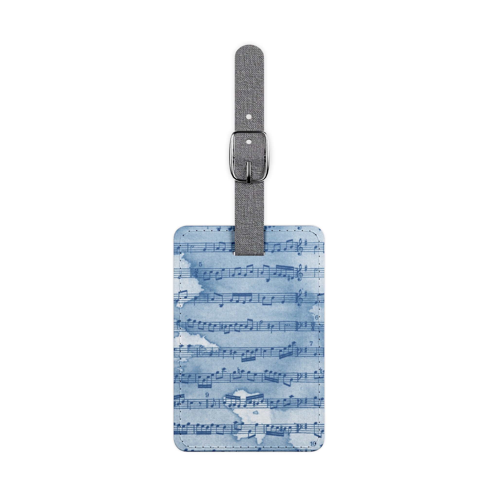 Drip Spill Type Beat Sheet Music Blue Saffiano Polyester Luggage Tag, Rectangle, Artsulli - Art is Long, Life is Short, Accessories, Size, One size, Shape, Rectangle, , , 23158516426160542850