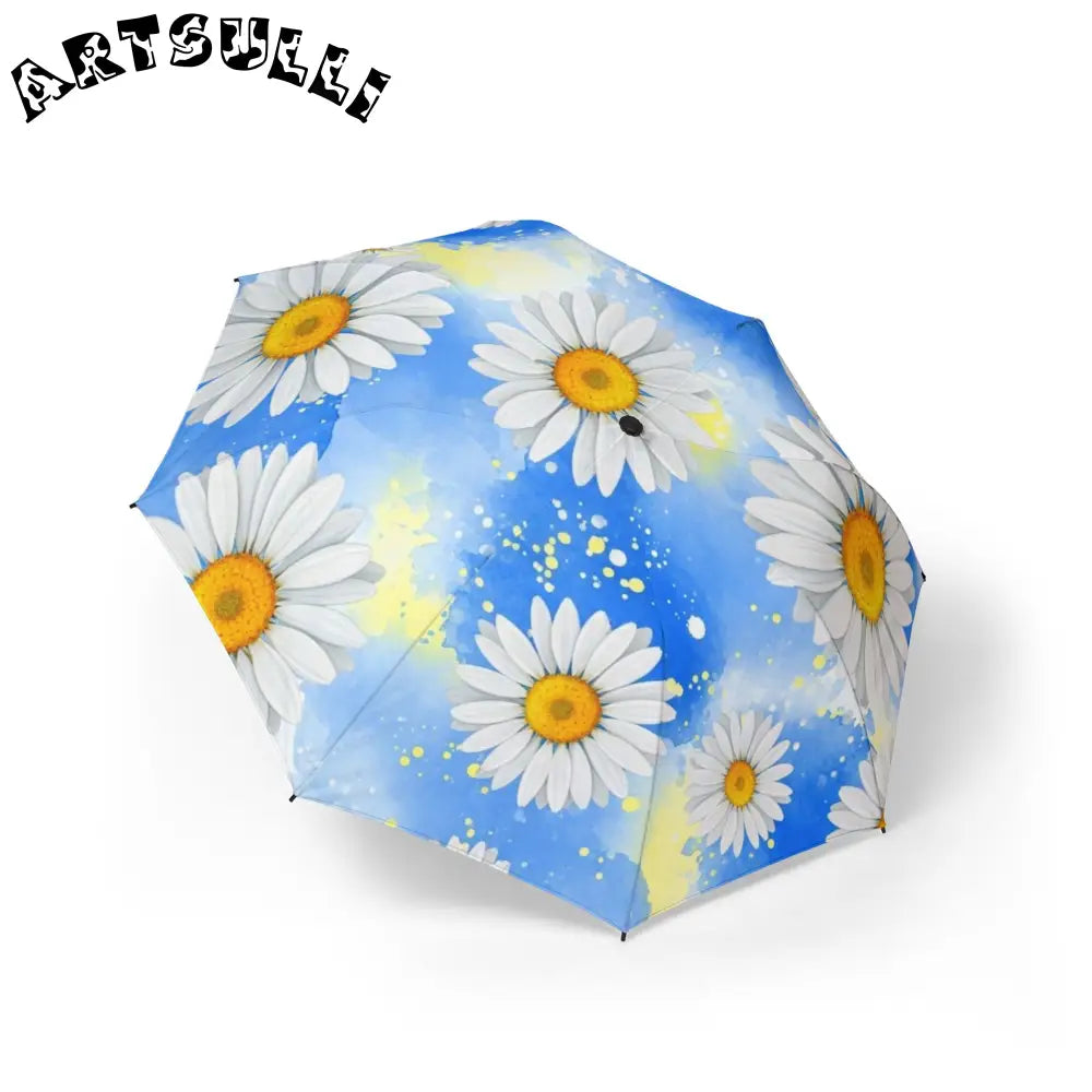 JAKKOUTTHEBXX Daisies Semi-Automatic Foldable Umbrella JAKKOUTTHEBXX