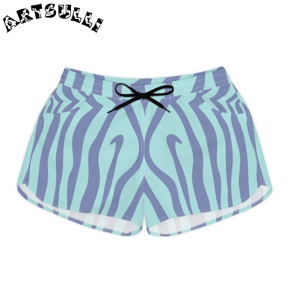 JAKKOUTTHEBXX Amorphous Blue Zebra Banner Women’s Casual Shorts
