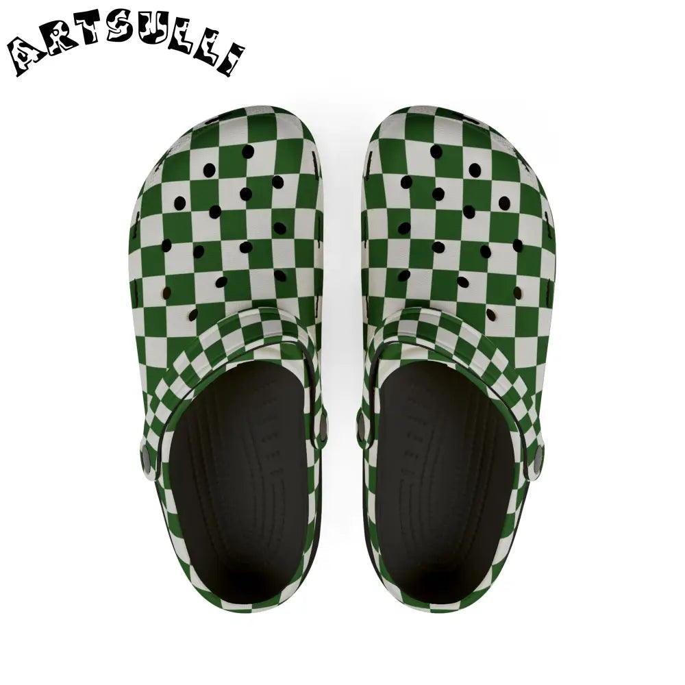 JAKKOUTTHEBXX Checkerboard White and Dark Green EVA Foam Rubber