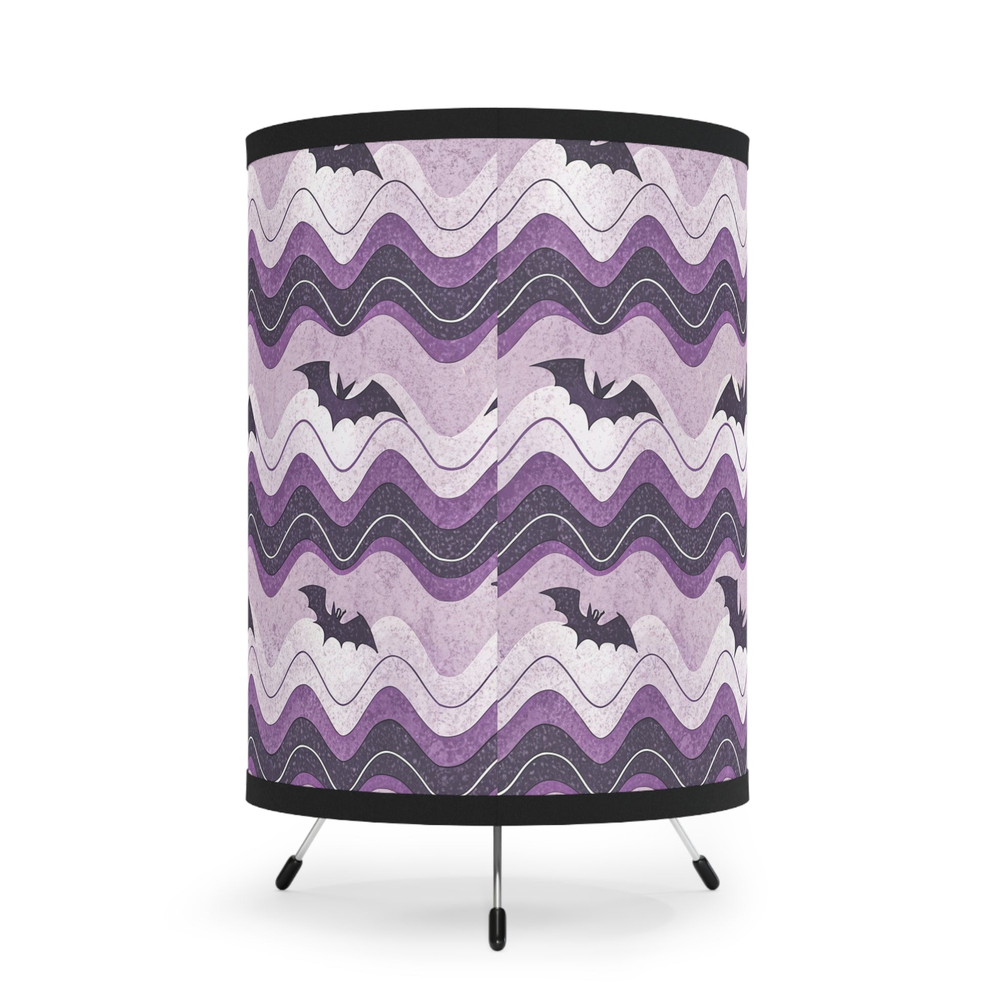 Bat Wave Tripod Lamp with High-Res Printed Shade, US\CA plug, Artsulli - Art is Long, Life is Short, Home Decor, , , , , , , 