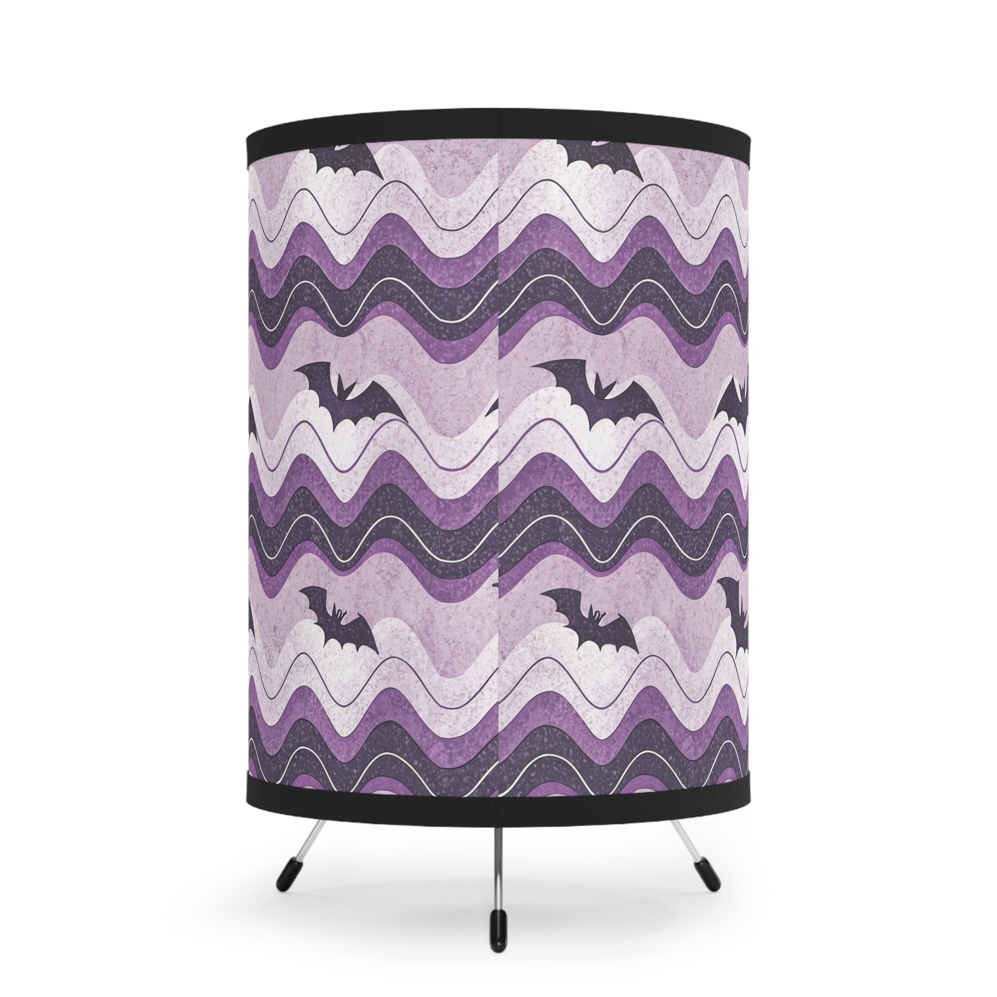 Bat Wave Tripod Lamp with High-Res Printed Shade, US\CA plug, Artsulli - Art is Long, Life is Short, Home Decor, , , , , , , 
