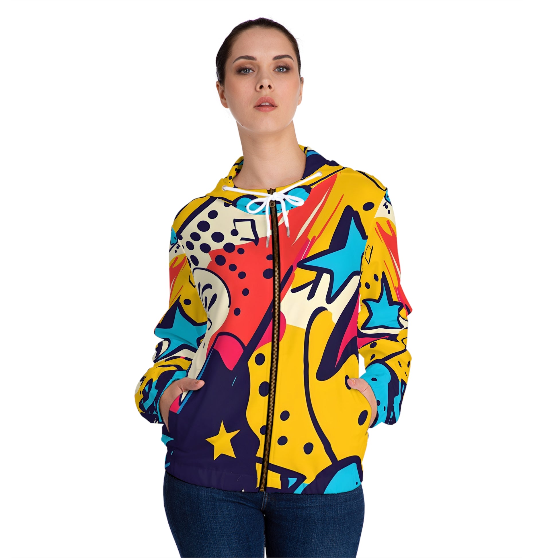 Leopard Print x Paint Brush Strokes Multi-Color Women’s Full-Zip Hoodie (AOP), Artsulli - Art is Long, Life is Short, All Over Prints, , , , , , , 