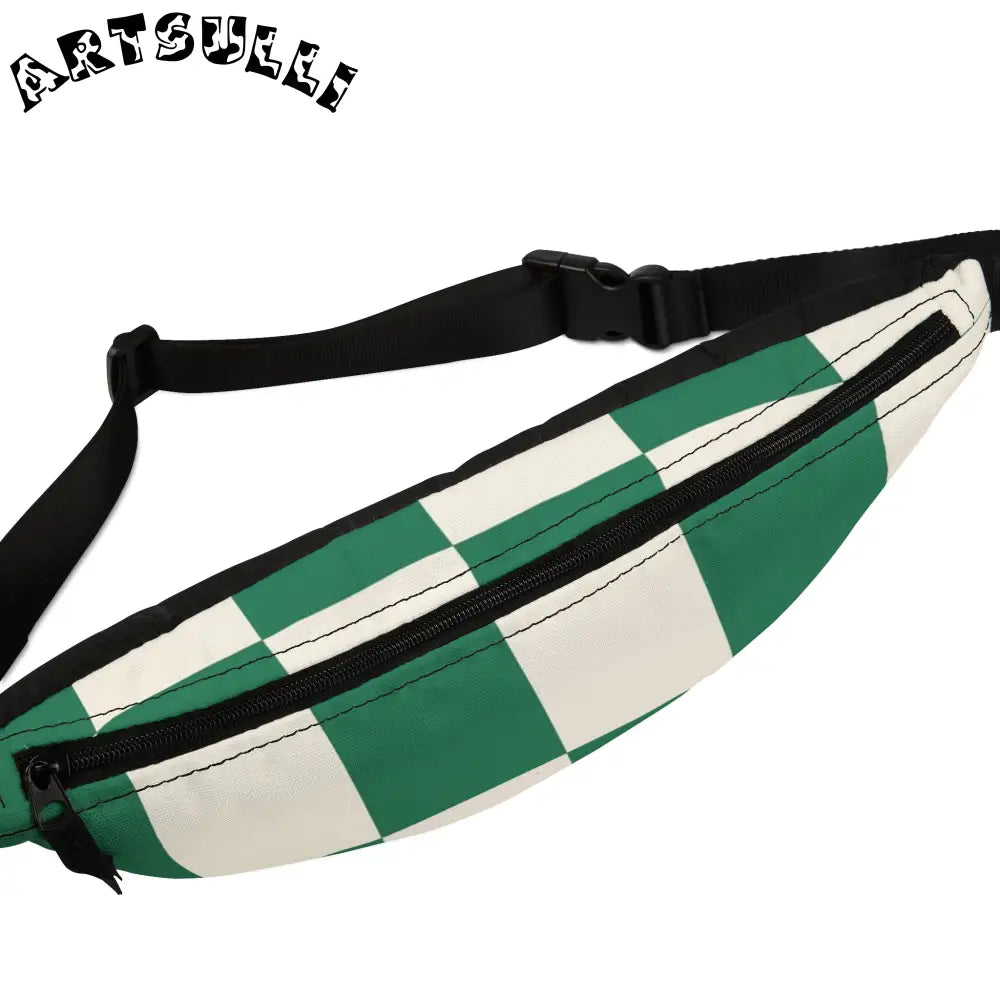 JAKKOUTTHEBXX Checkerboard Dark Green Fanny Pack JAKKOUTTHEBXX