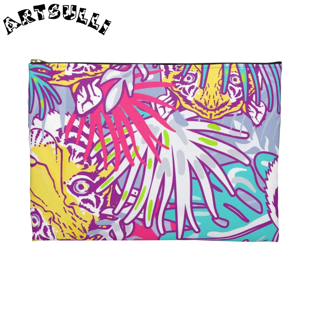 JAKKOUTTHEBXX Tropical Floral Tigers Torquise and Purple Accessory
