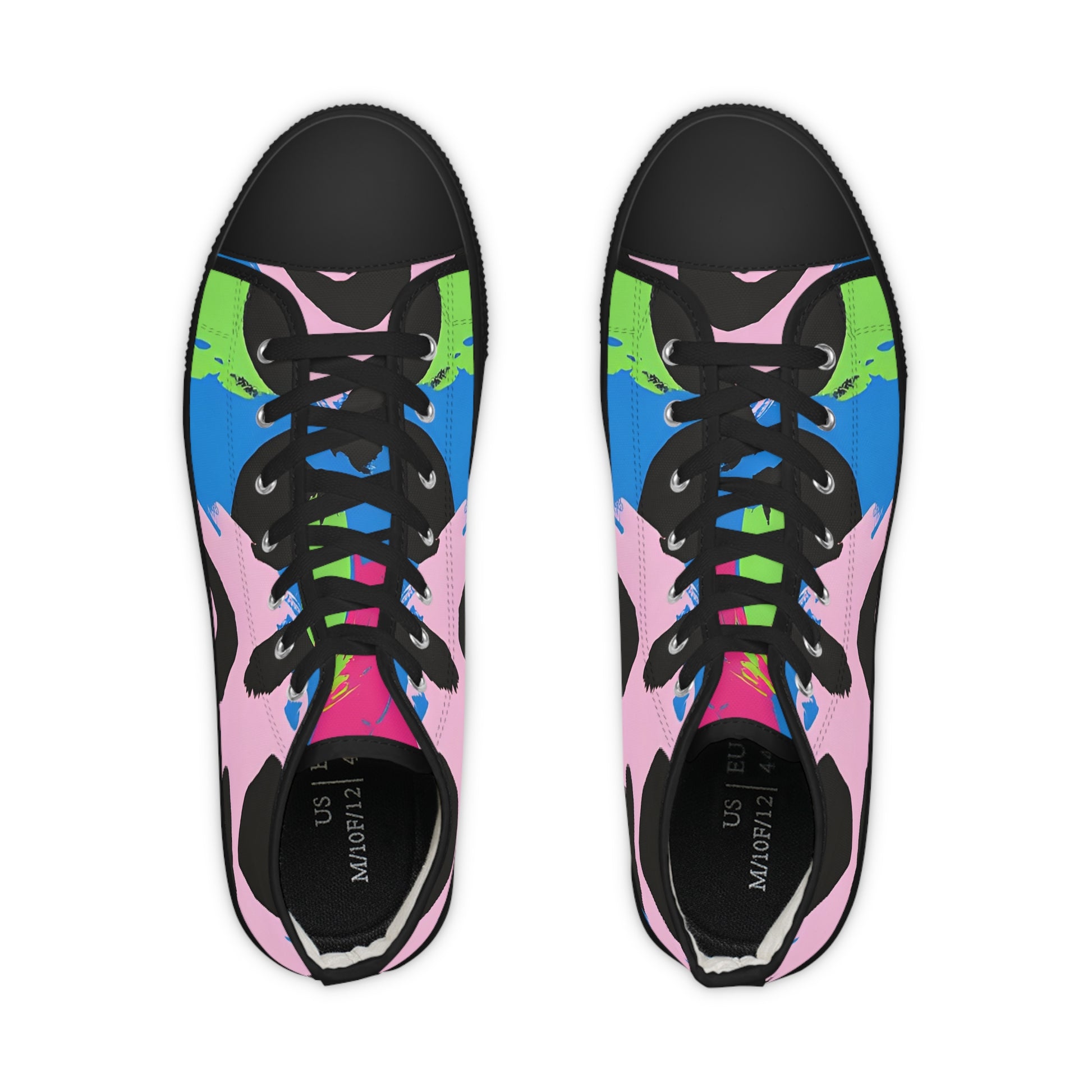 90s Neon Men's High Top Sneakers, Artsulli - Art is Long, Life is Short, Shoes, , , , , , , 