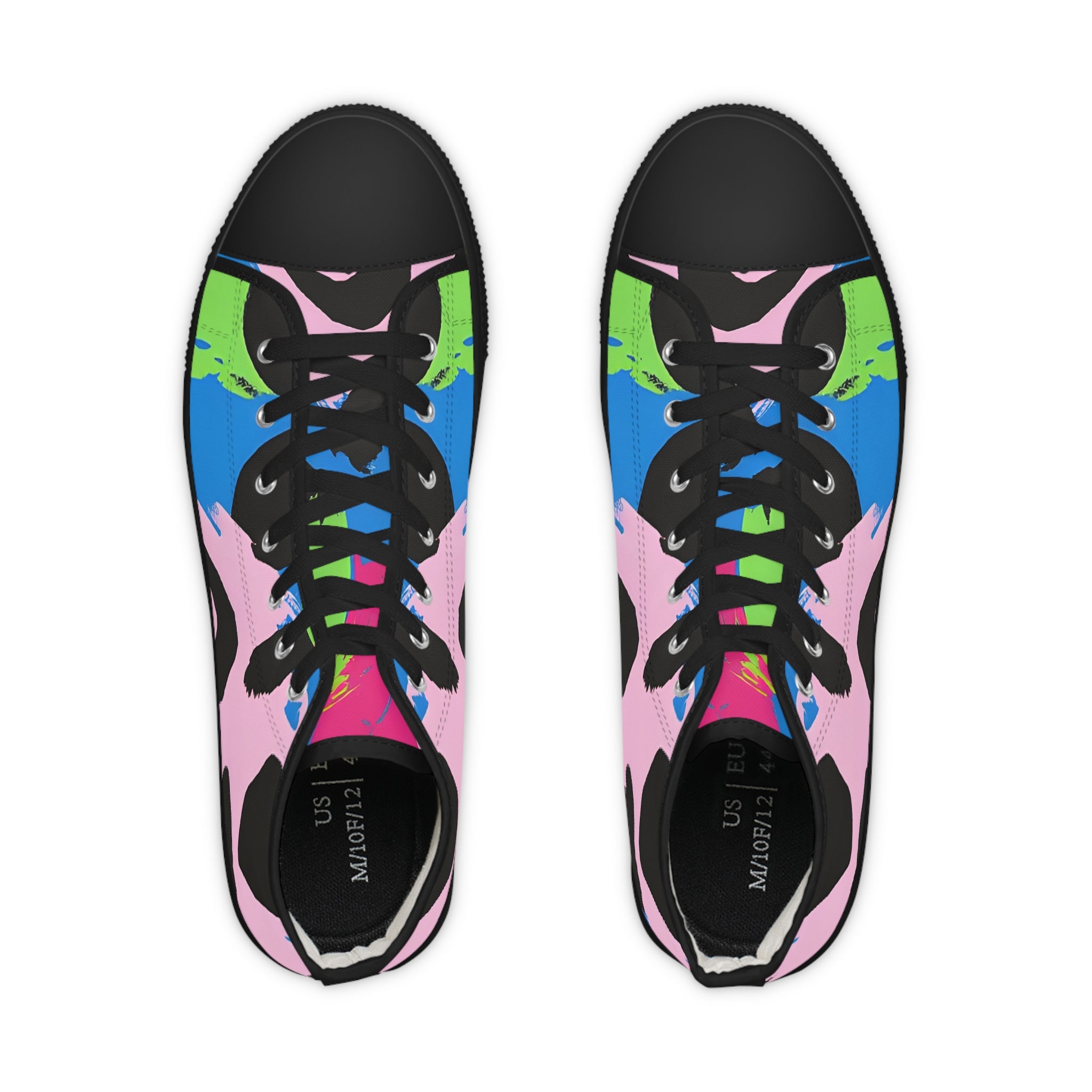 90s Neon Men's High Top Sneakers, Artsulli - Art is Long, Life is Short, Shoes, , , , , , , 