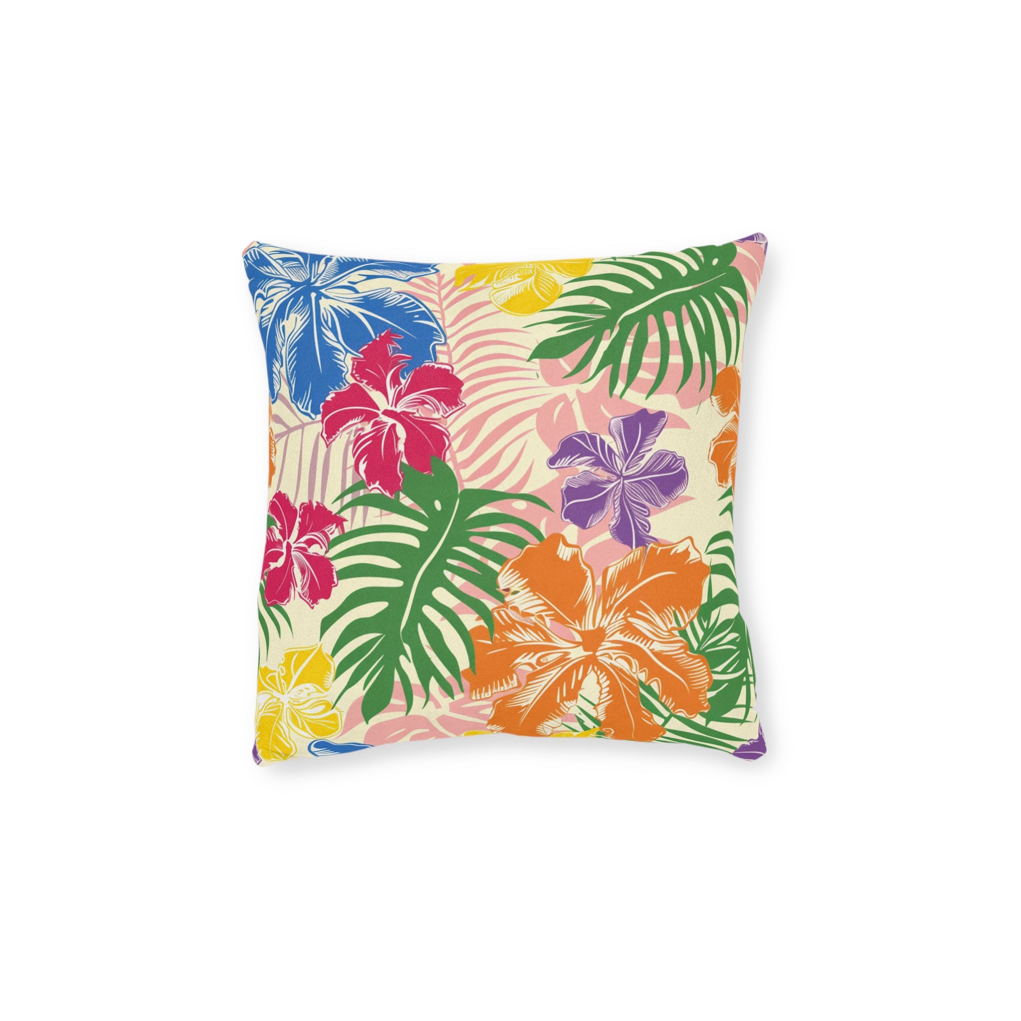 Blooming Tropical Flowers Square Pillow, Artsulli - Art is Long, Life is Short, Home Decor, Size, 12" × 12", , , , , 18419016027471524413