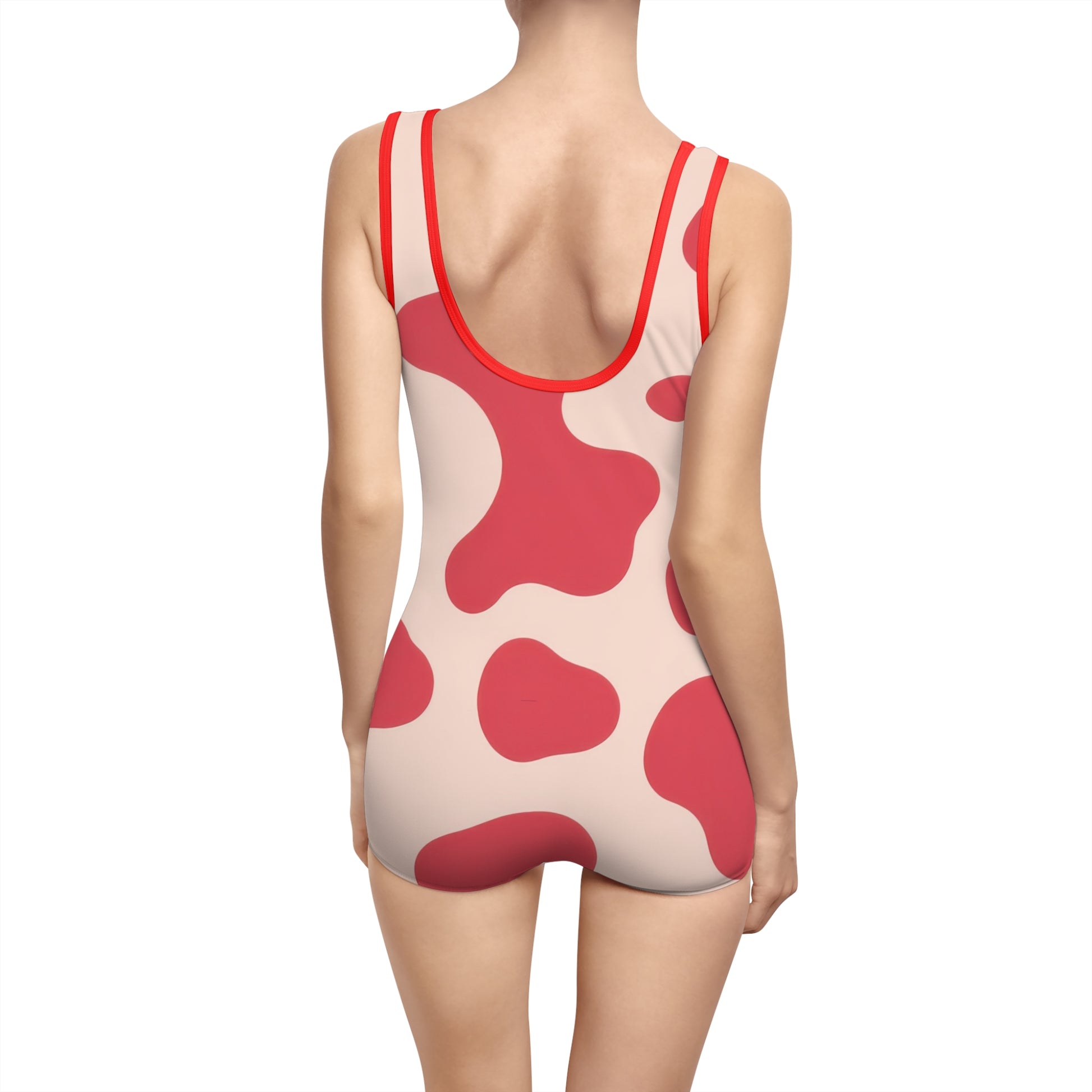 Red Jungle Cow Women's Vintage Swimsuit (AOP), Artsulli - Art is Long, Life is Short, All Over Prints, , , , , , , 