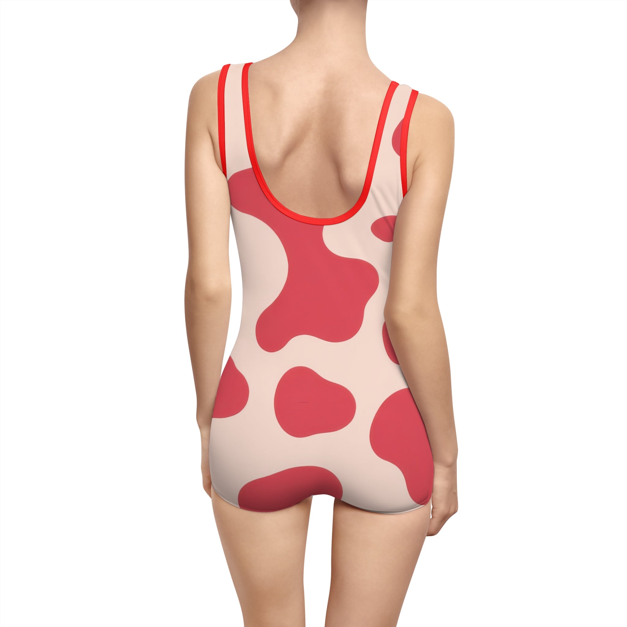 Red Jungle Cow Women's Vintage Swimsuit (AOP), Artsulli - Art is Long, Life is Short, All Over Prints, , , , , , , 