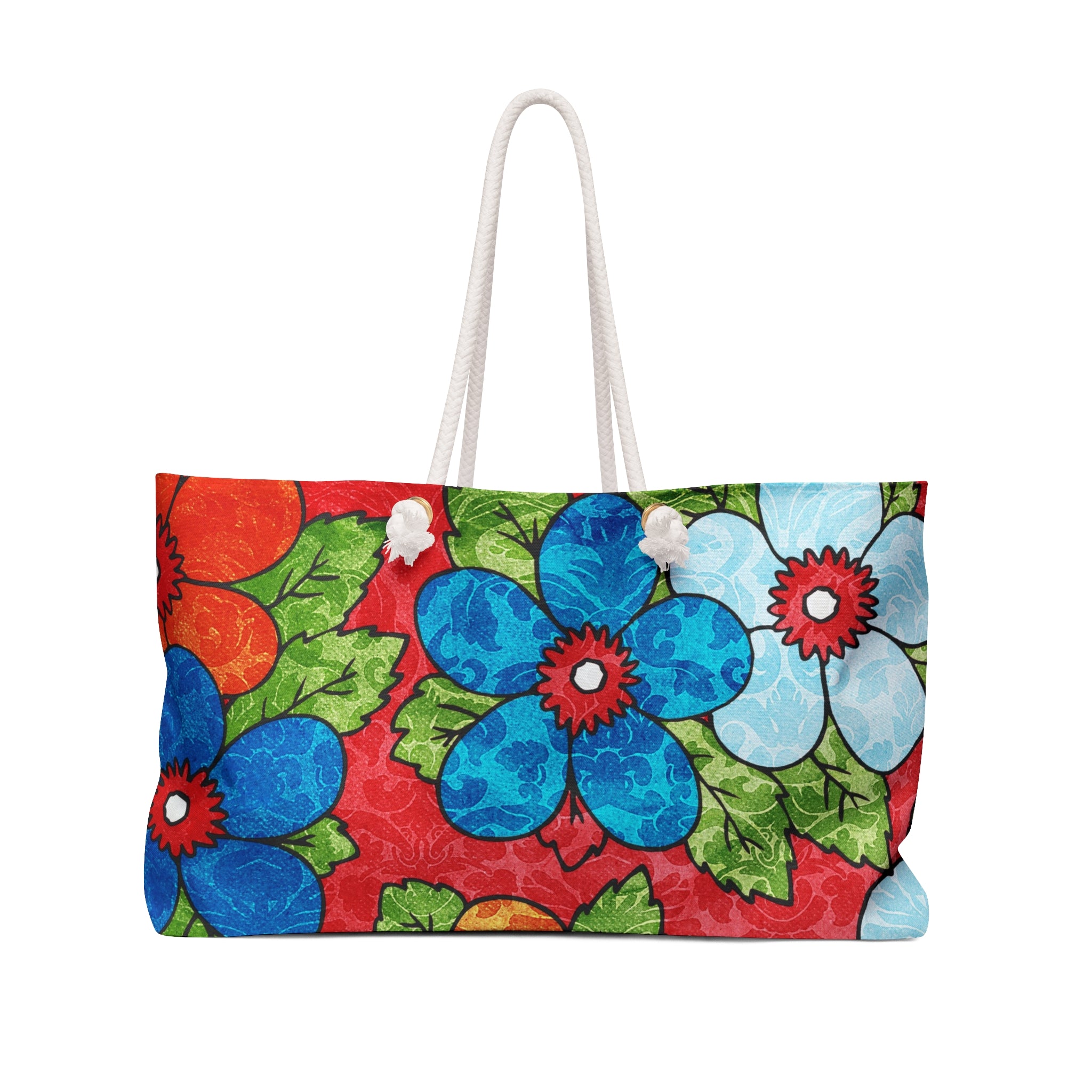 Groovy Red Floral Kl II Weekender Bag, Artsulli - Art is Long, Life is Short, Bags, Size, 24" × 13", , , , , 28488296835349199192