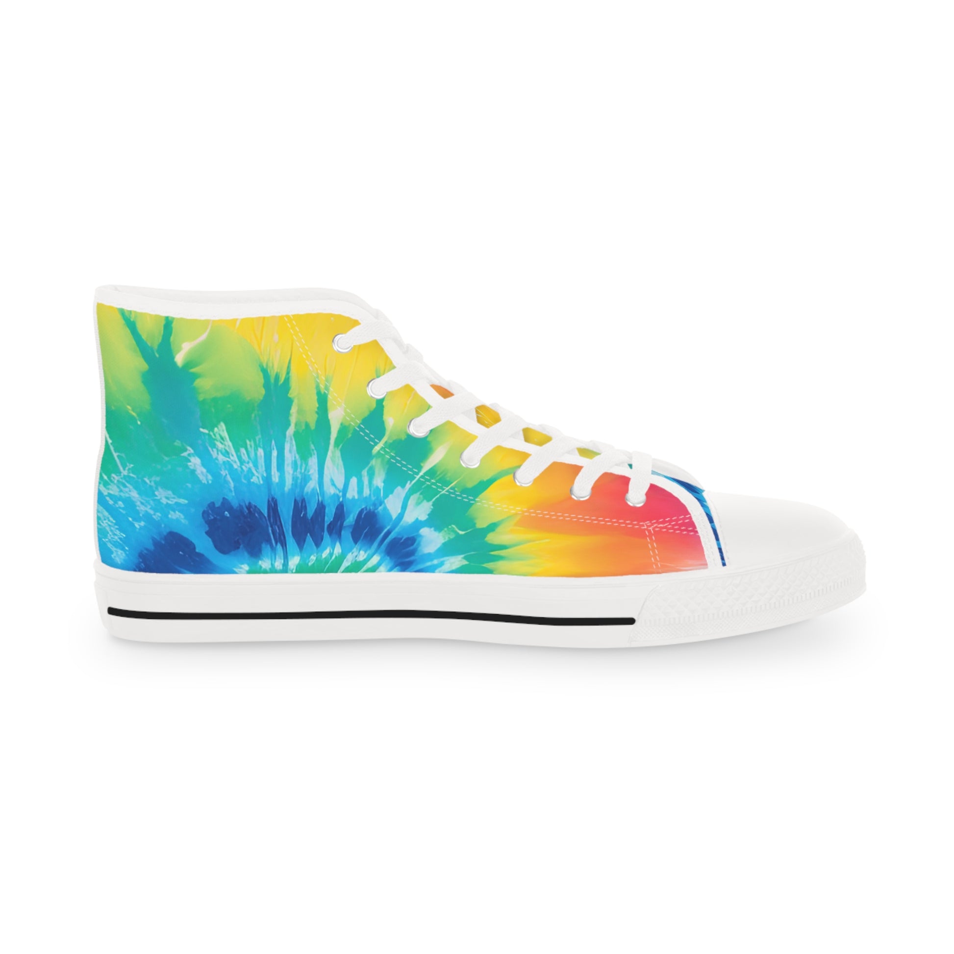 Tie Dye Men's High Top Sneakers, Artsulli - Art is Long, Life is Short, Shoes, , , , , , , 