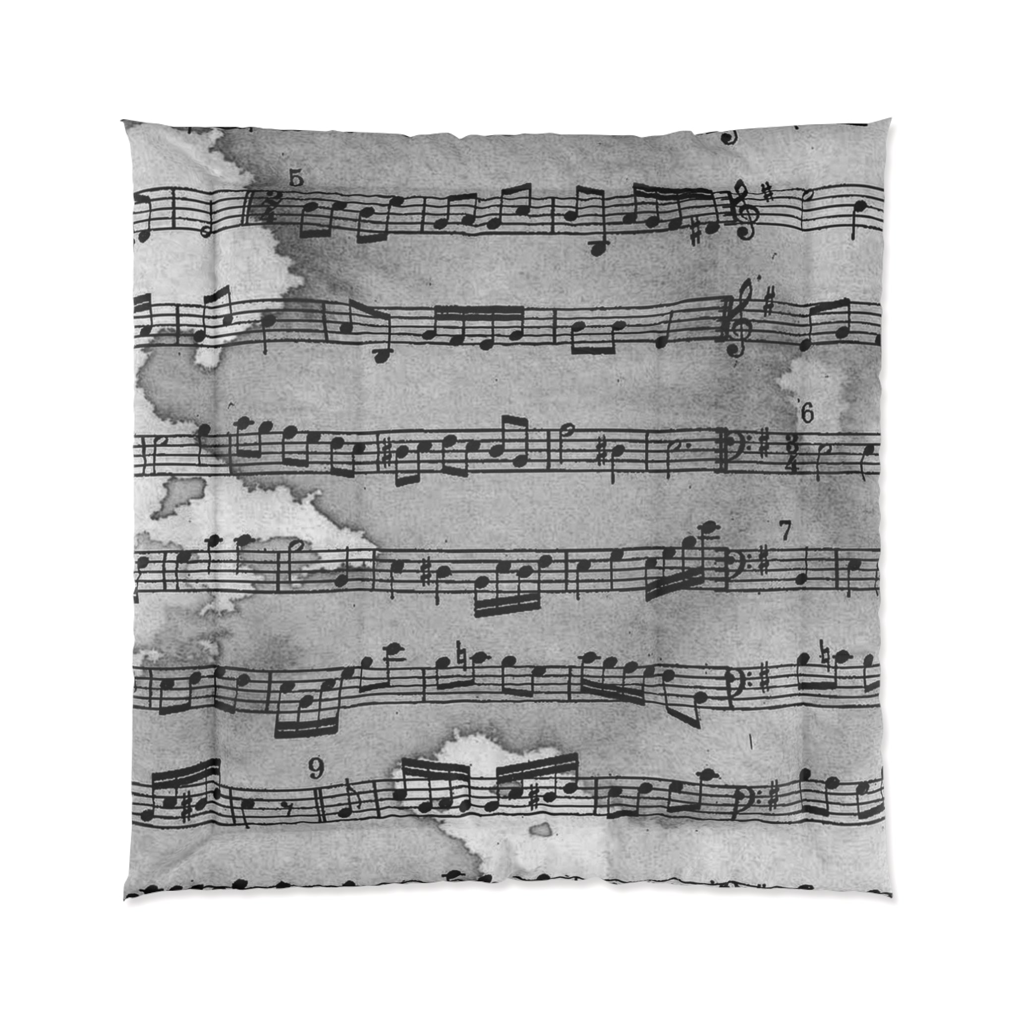 Drip Spill Type Beat Sheet Music Black Comforter, Artsulli - Art is Long, Life is Short, Home Decor, Size, 88" × 88", , , , , 30092403788540315619