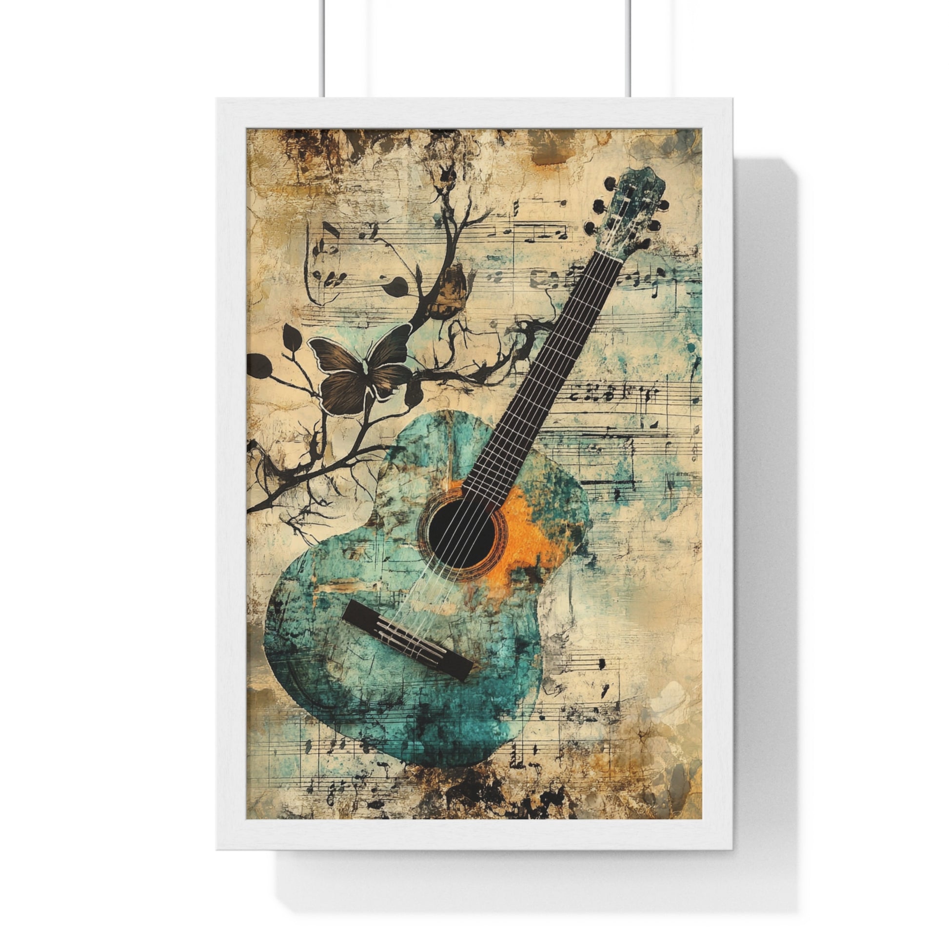 Guitar Type Beat Art Vertical Framed Poster, Artsulli - Art is Long, Life is Short, Poster, Size, 12″ x 18″, Color, White, , , 32012136133343309111