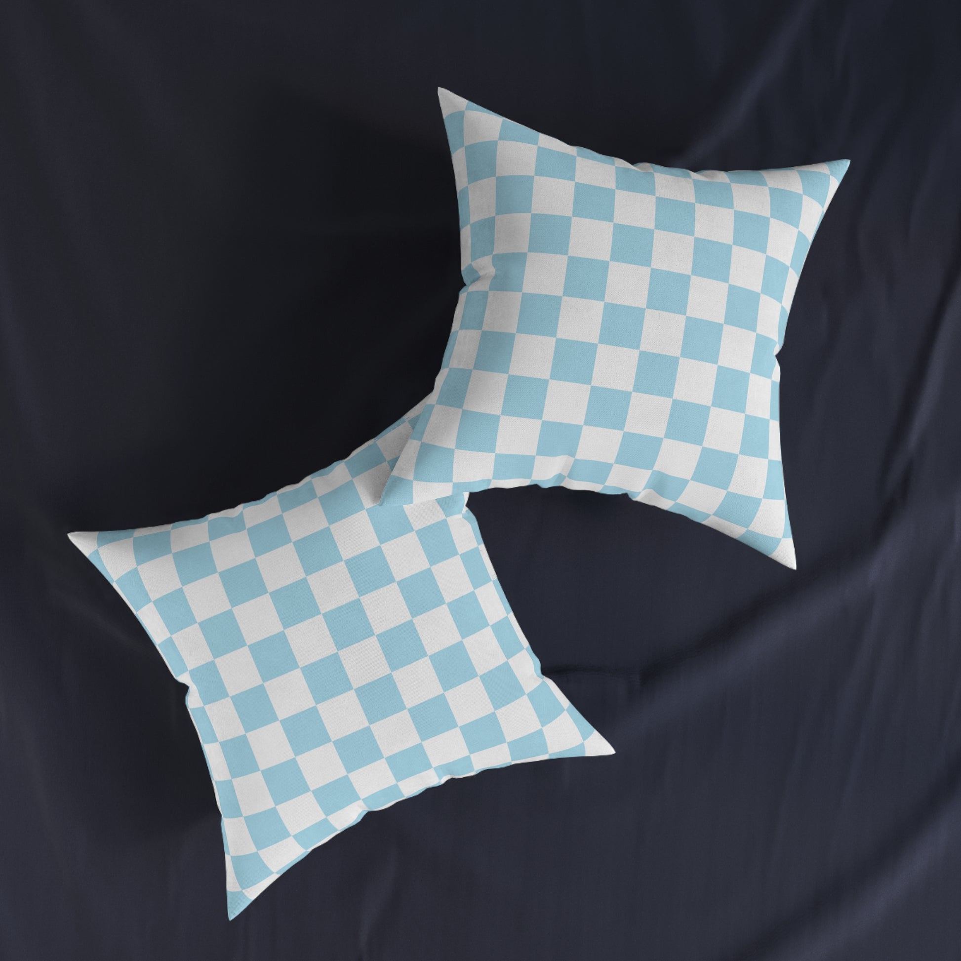 Checkerboard Sky Blue Square Pillow, Artsulli - Art is Long, Life is Short, Home Decor, , , , , , , 