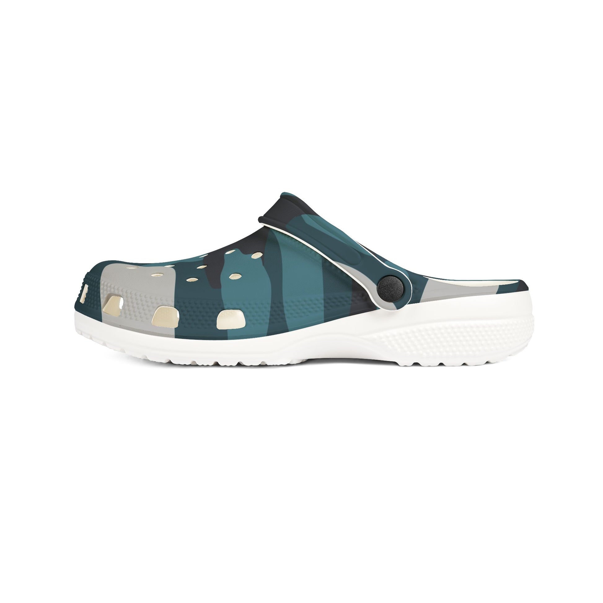 Blue Camouflage EVA Foam Rubber Shoes (AOP), Artsulli - Art is Long, Life is Short, Shoes, , , , , , , 