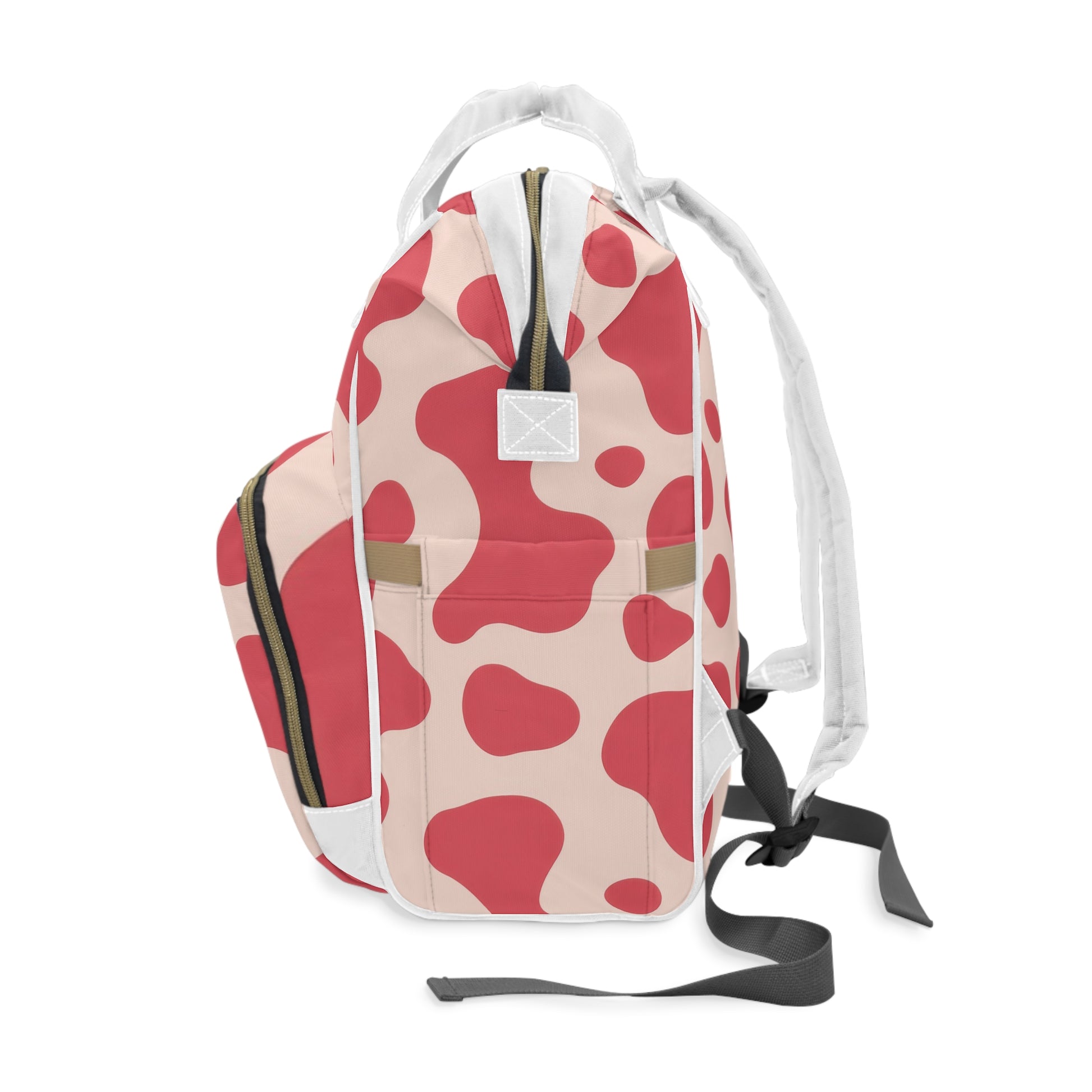 Red Jungle Cow Multifunctional Diaper Backpack, Artsulli - Art is Long, Life is Short, Bags, , , , , , , 