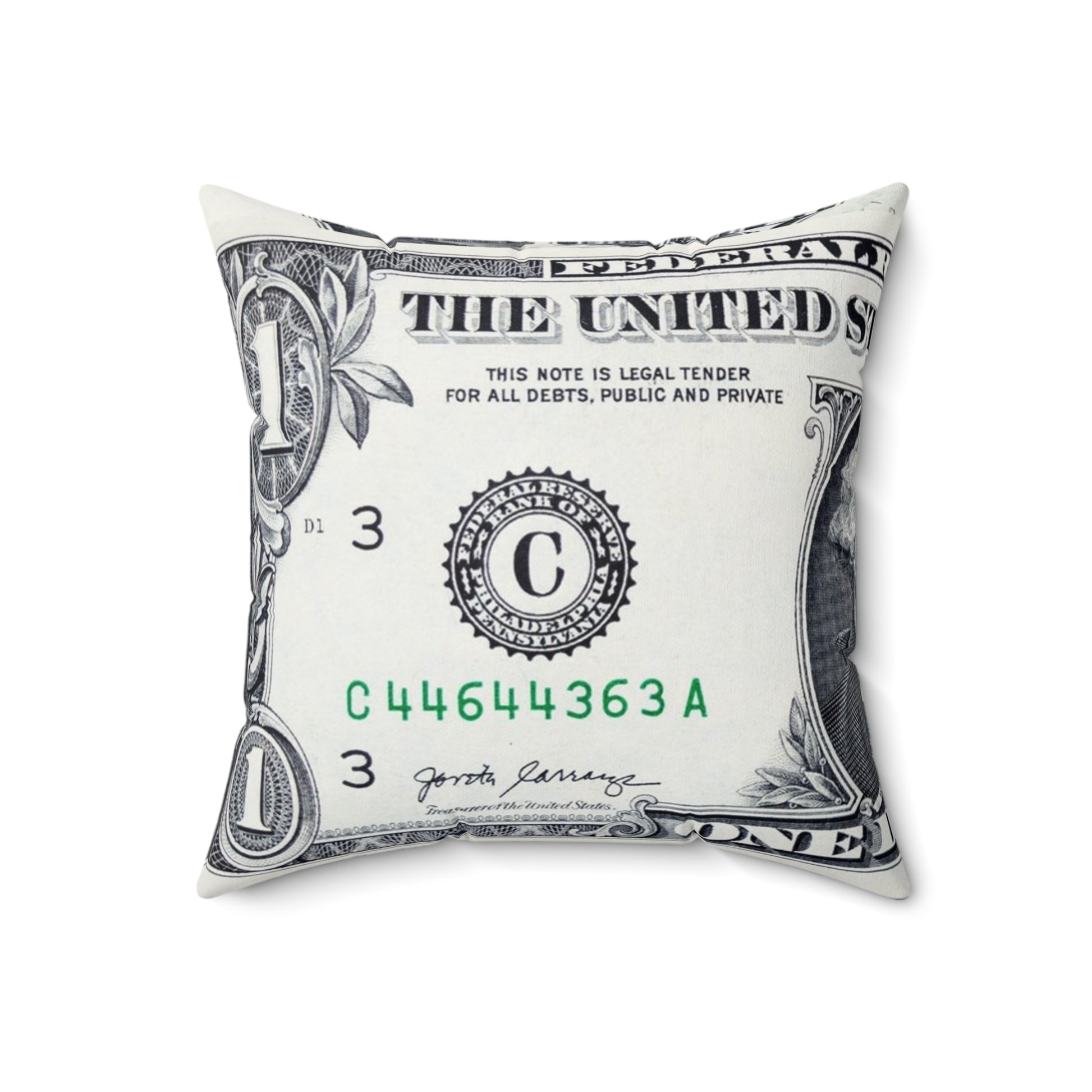 Money Collage Faux Suede Square Pillow, Artsulli - Art is Long, Life is Short, Home Decor, Size, 18" × 18", , , , , 82803216336307