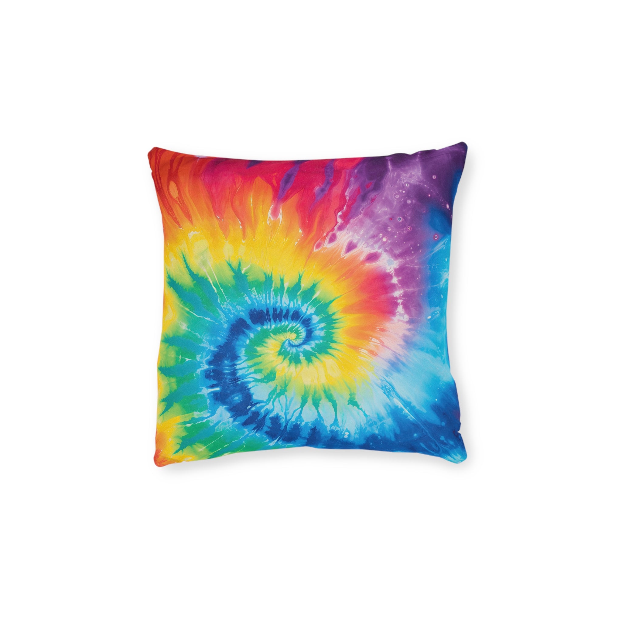 Tie Dye Square Pillow - Pink Back, Artsulli - Art is Long, Life is Short, Home Decor, Size, 12" × 12", , , , , 50319262845838223874