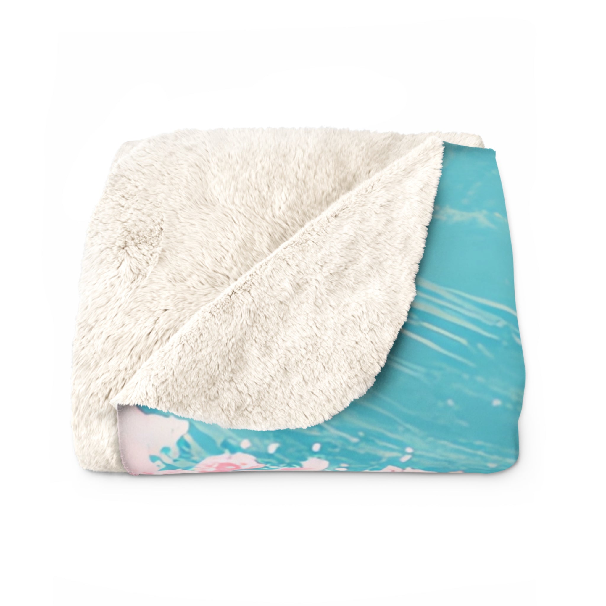 The Great Pastelwave Pink and Blue Sherpa Fleece Blanket, Artsulli - Art is Long, Life is Short, Home Decor, , , , , , , 