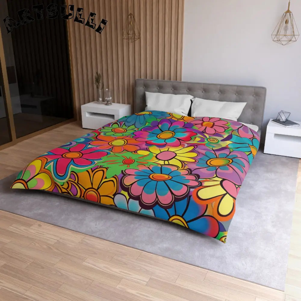 JAKKOUTTHEBXX Chromatic Daisy Dream Microfiber Duvet Cover