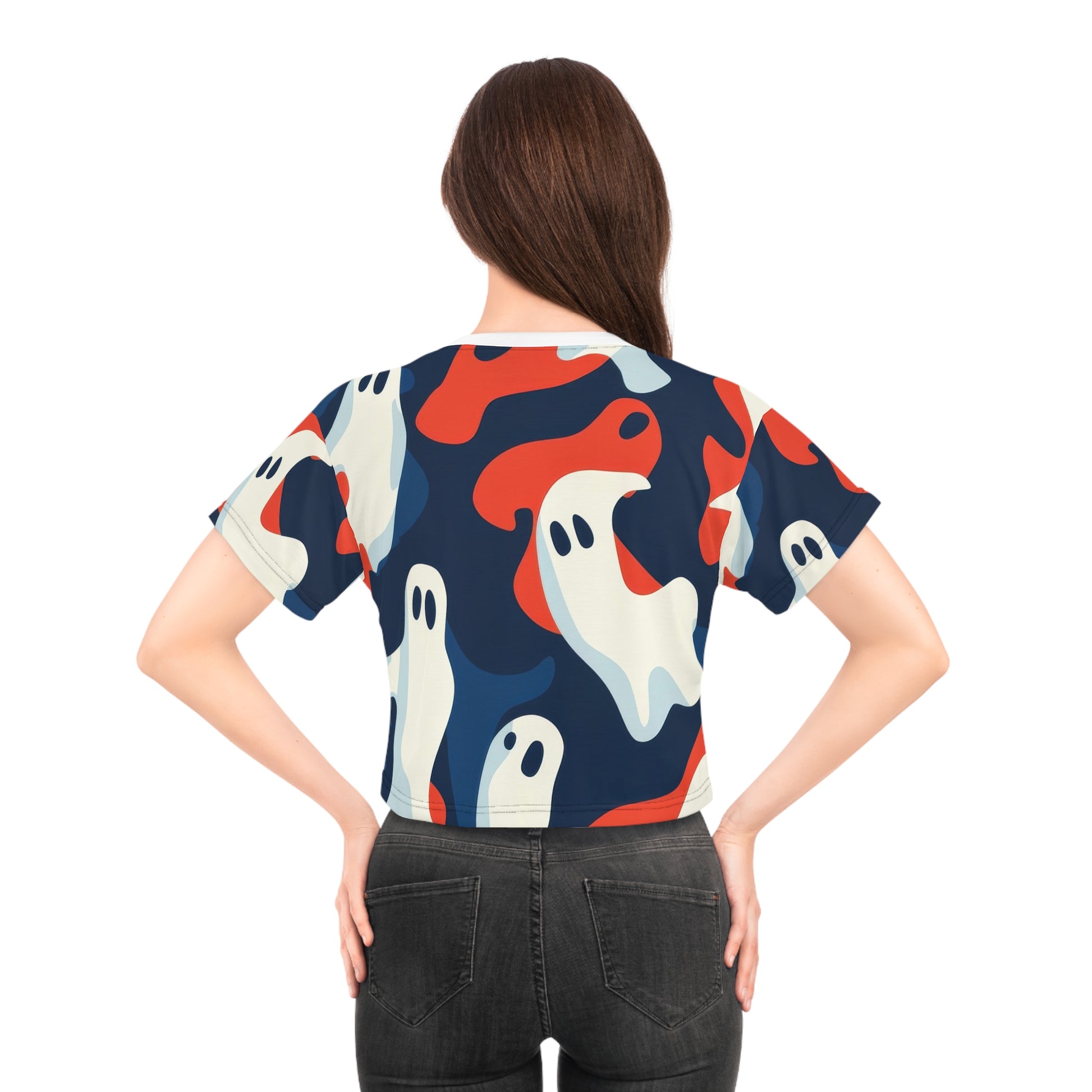 Camo Ghosts Crop Tee (AOP), Artsulli - Art is Long, Life is Short, All Over Prints, , , , , , , 