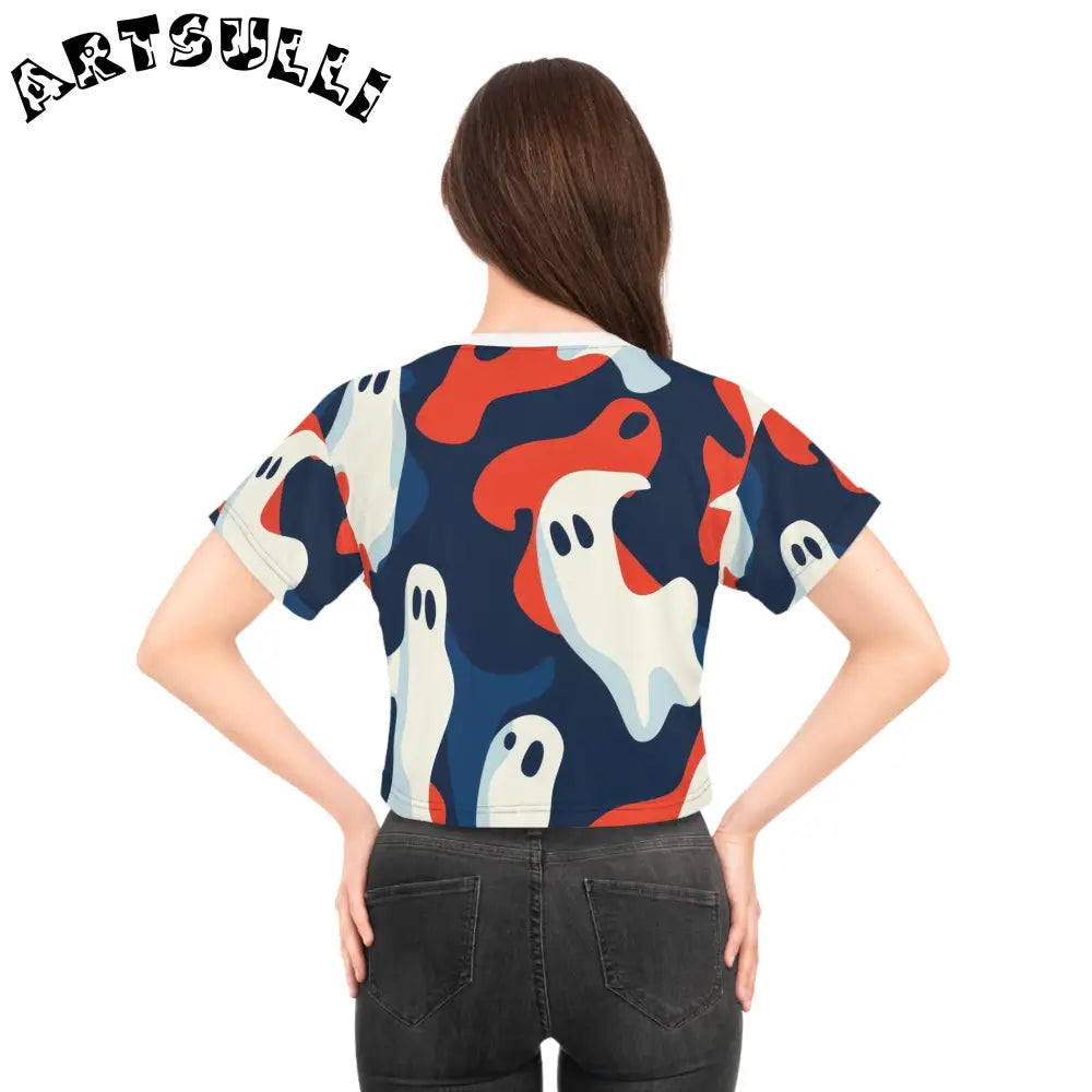 JAKKOUTTHEBXX Camo Ghosts Crop Tee (AOP) JAKKOUTTHEBXX Artsulli