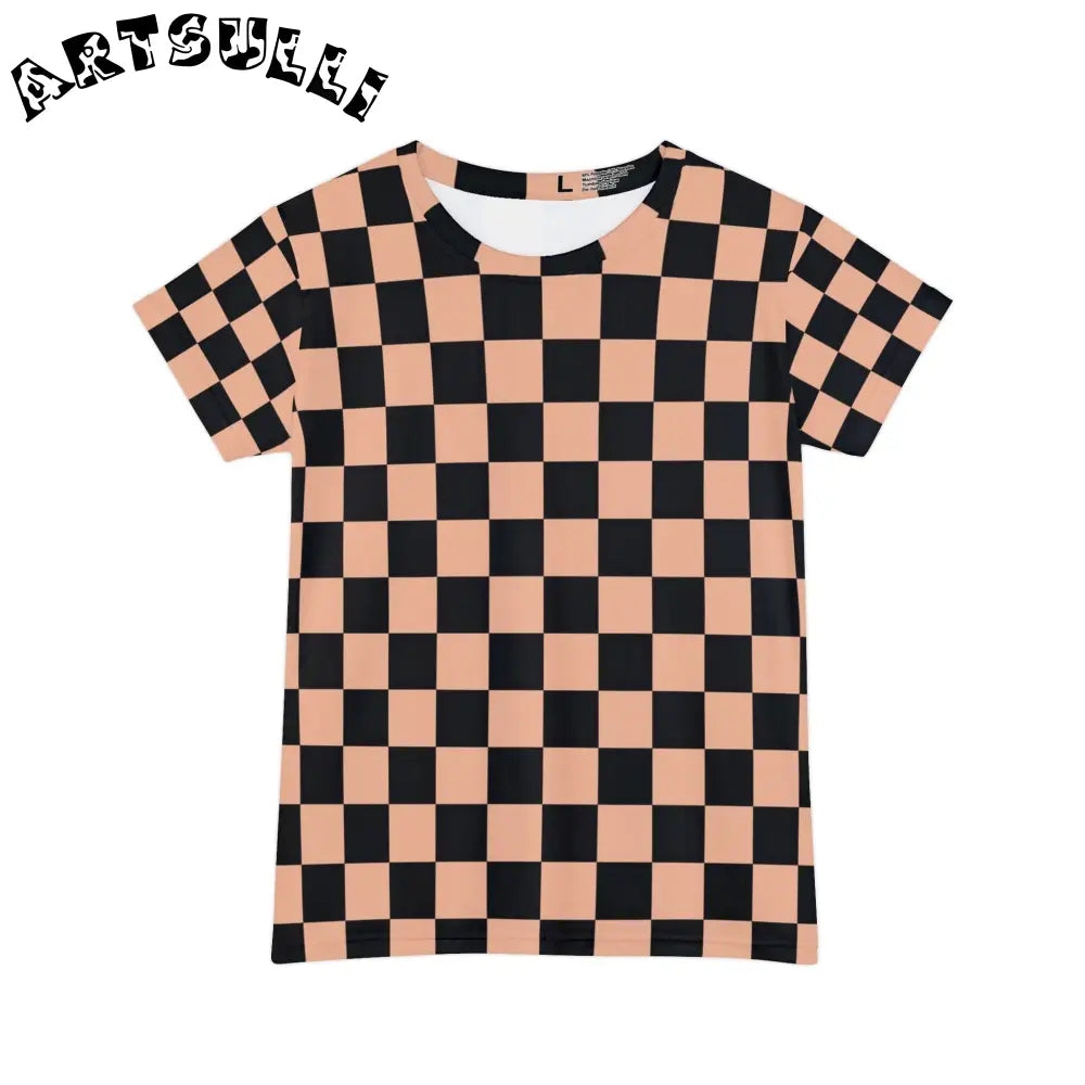 JAKKOUTTHEBXX Checkerboard Soft Orange and Black Women’s Short