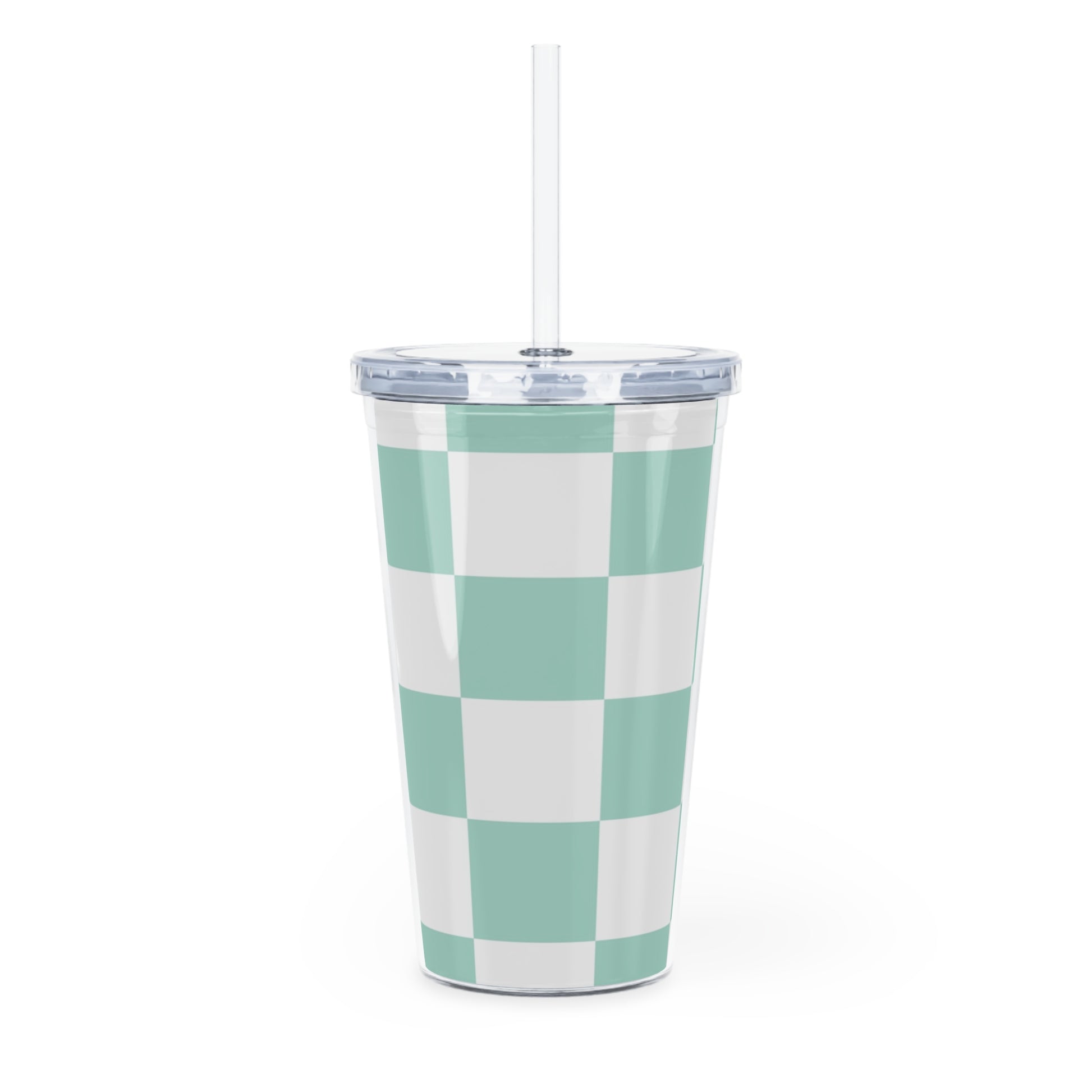 Chessboard Plastic Tumbler with Straw, Artsulli - Art is Long, Life is Short, Mug, , , , , , , 