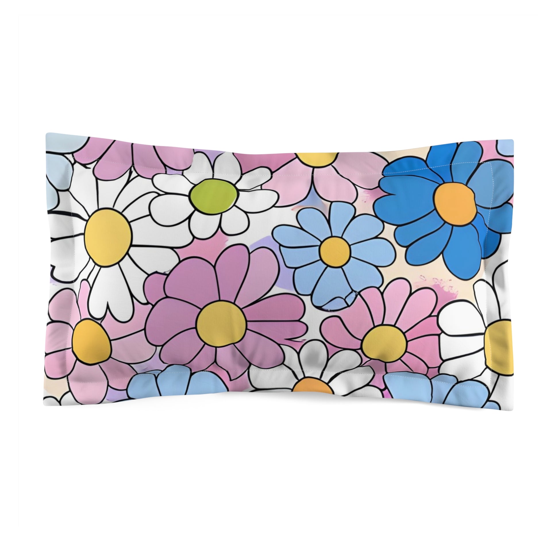 Flower Hour Purple and Blue Microfiber Pillow Sham, Artsulli - Art is Long, Life is Short, Home Decor, Size, King, , , , , 52354027395153