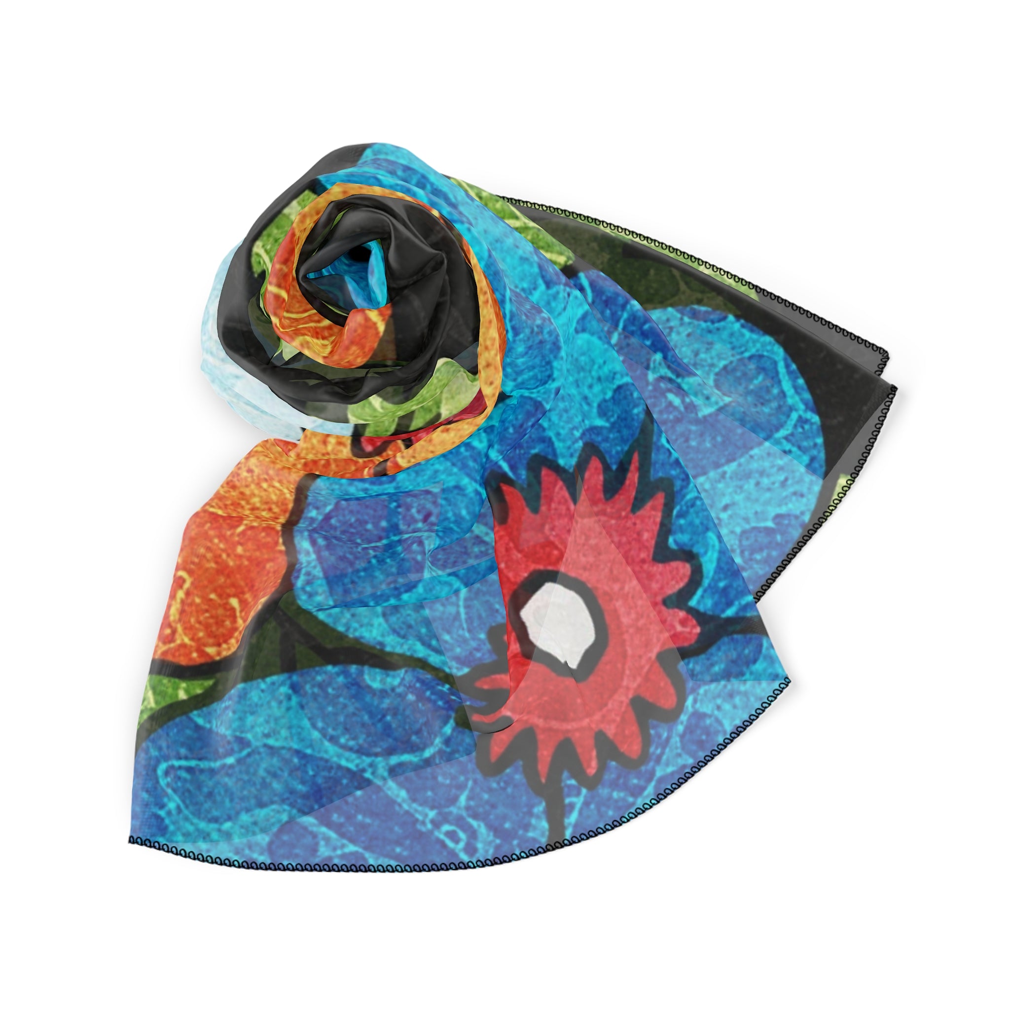 Groovy Black Floral Kl Poly Scarf, Artsulli - Art is Long, Life is Short, Accessories, , , , , , , 