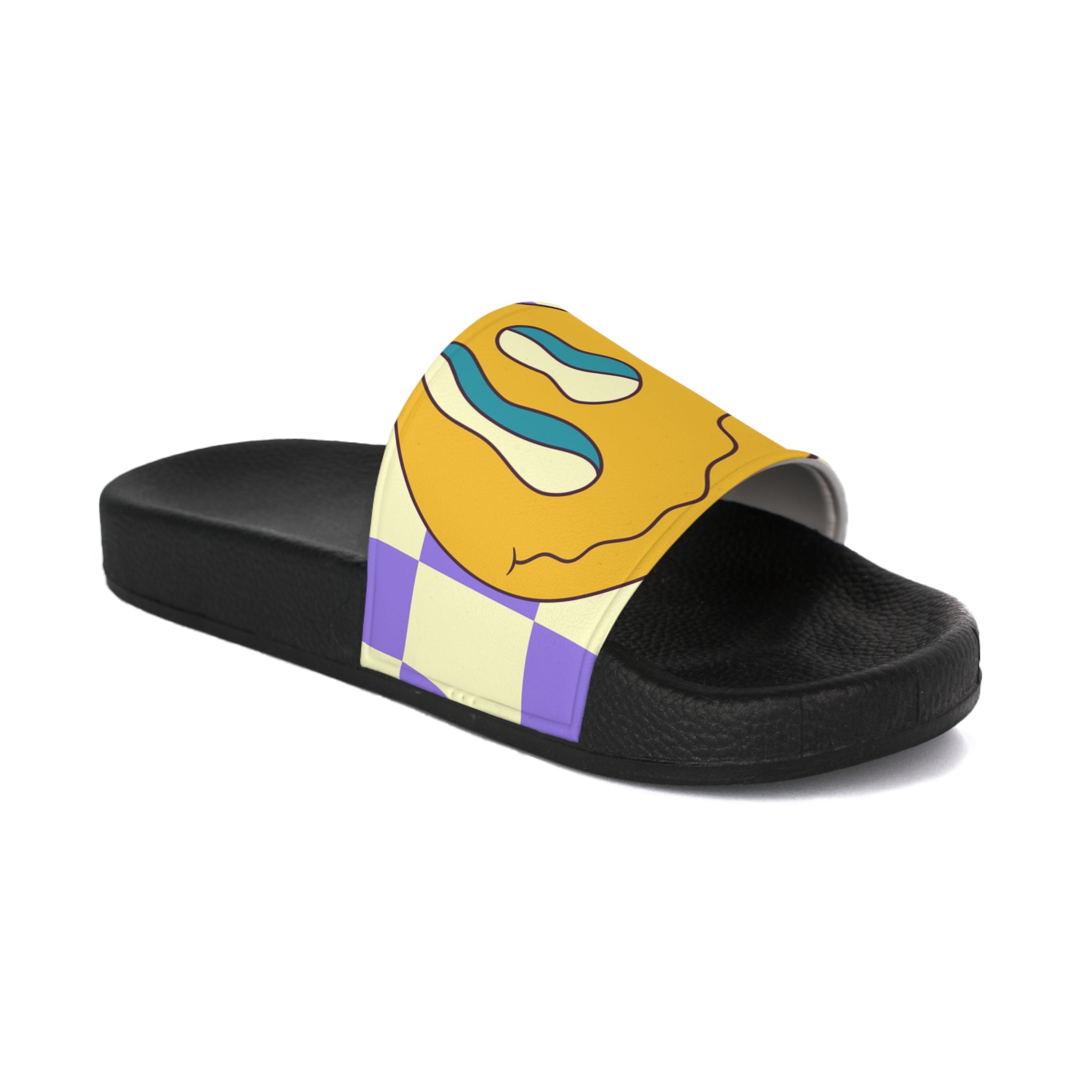 Trippy Flower Power Motifs Women's Slide Sandals, Artsulli - Art is Long, Life is Short, Shoes, Color, Black sole, Size, US 5, , , 13809349561171