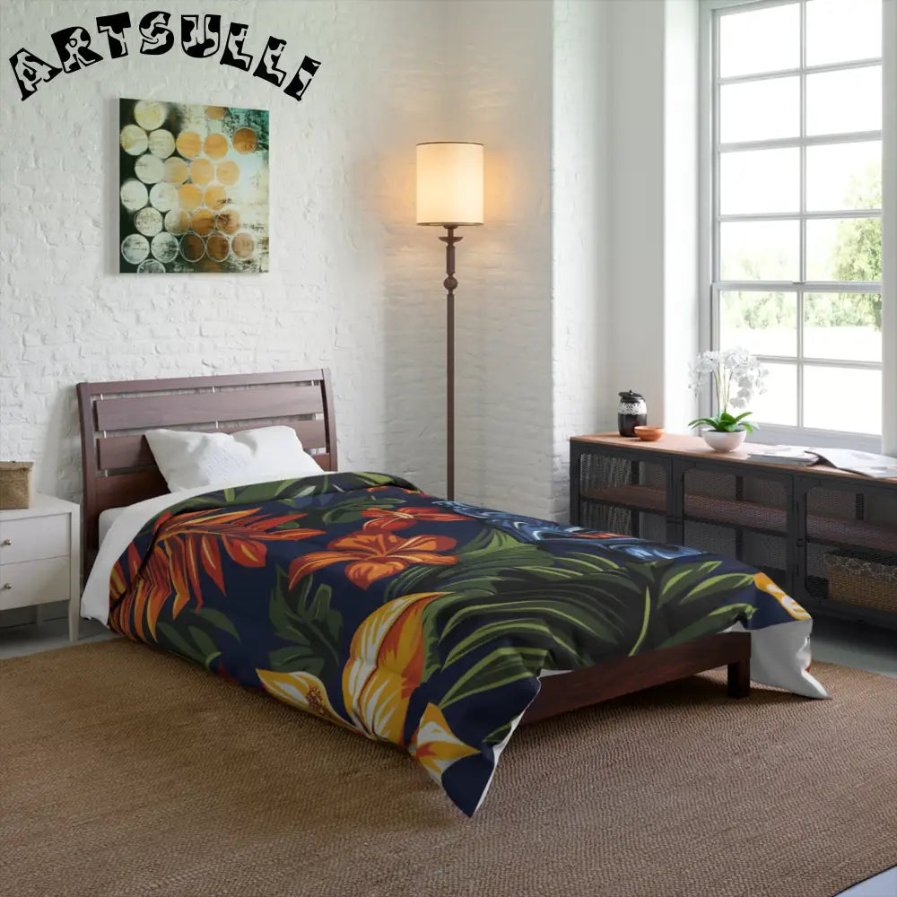 JAKKOUTTHEBXX Tropical Hibiscus and Tiki Comforter 2025
