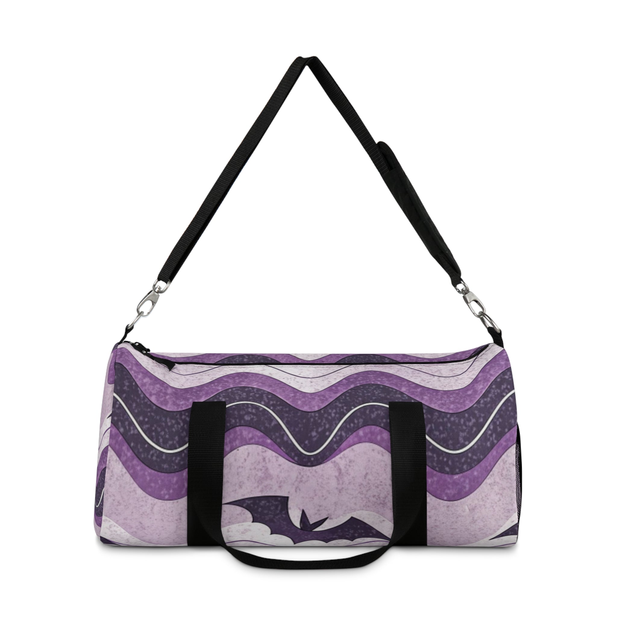 Bat Wave Purple Duffel Bag, Artsulli - Art is Long, Life is Short, Bags, , , , , , , 