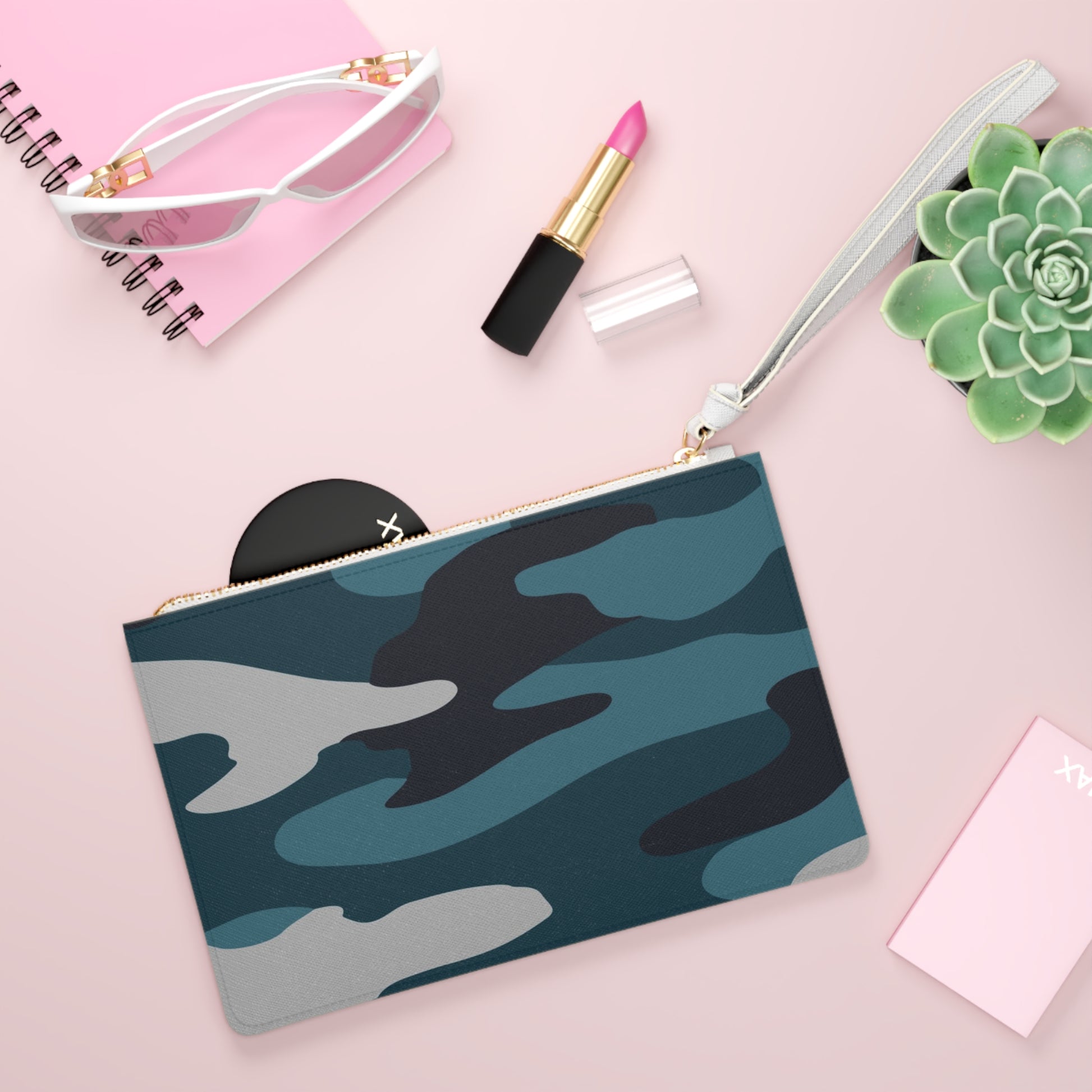 Blue Camouflage Clutch Bag, Artsulli - Art is Long, Life is Short, Bags, , , , , , , 
