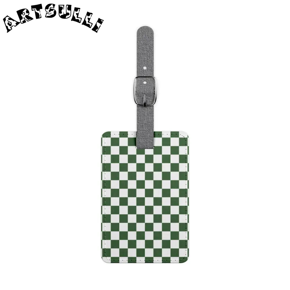 JAKKOUTTHEBXX Checkerboard White and Green Saffiano Polyester