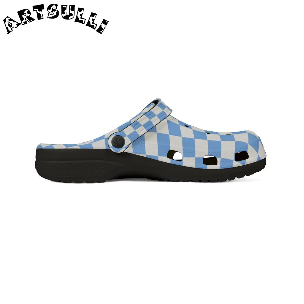JAKKOUTTHEBXX Checkerboard White and Light Blue EVA Foam Rubber