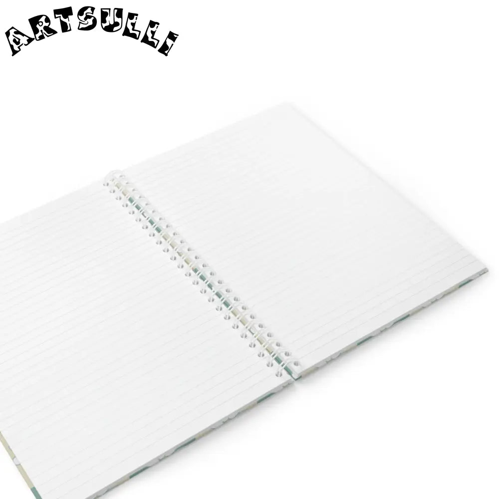 JAKKOUTTHEBXX Retro Daisy Checkerboard Green and Tan Spiral Notebook