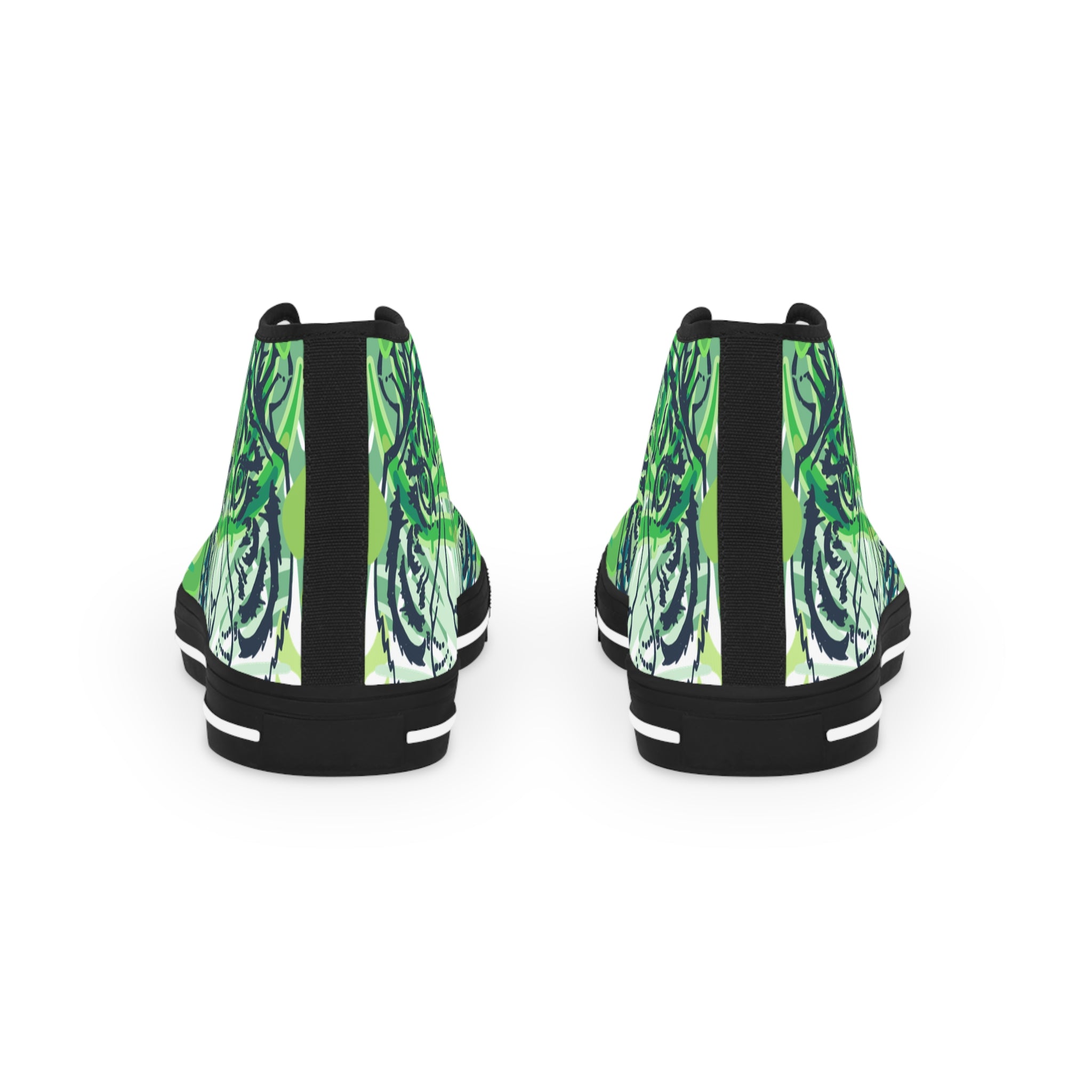 Tropical Jungle Tigers Lime Green Men's High Top Sneakers, Artsulli - Art is Long, Life is Short, Shoes, , , , , , , 