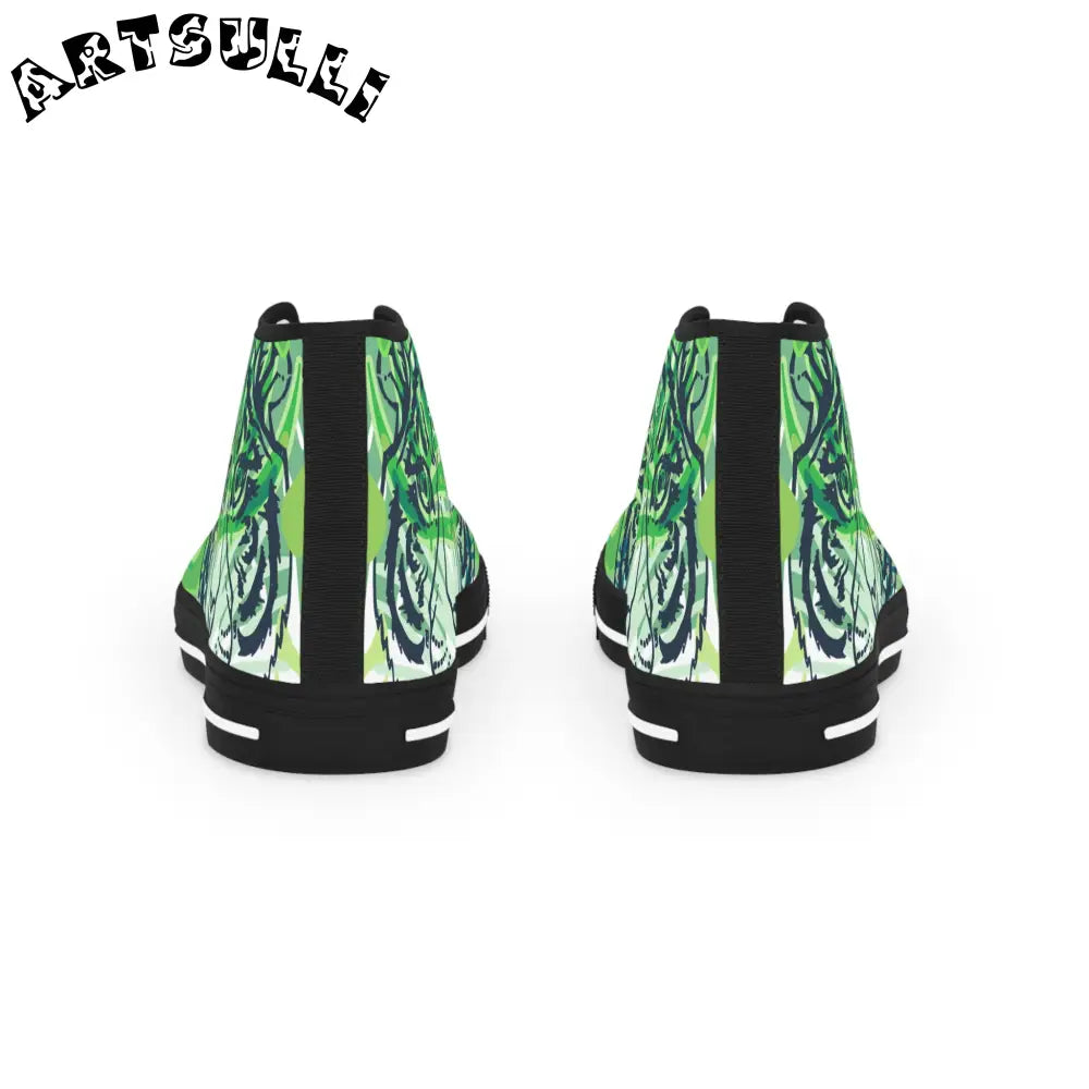 JAKKOUTTHEBXX Tropical Jungle Tigers Lime Green Men’s High Top