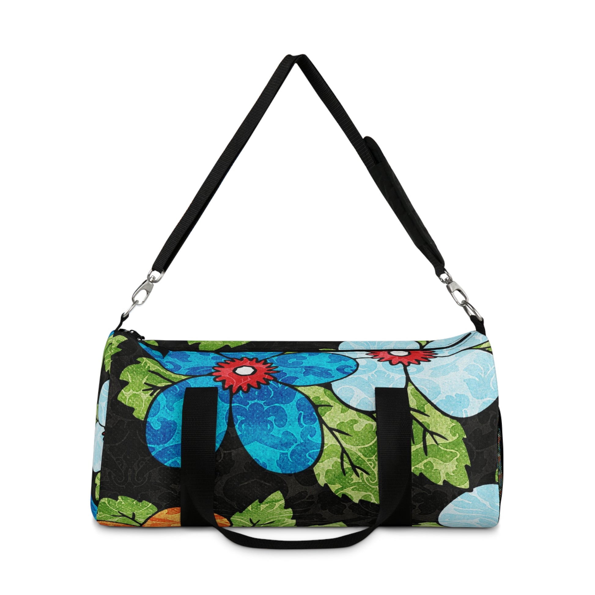 Groovy Black Floral Kl Duffel Bag, Artsulli - Art is Long, Life is Short, Bags, , , , , , , 