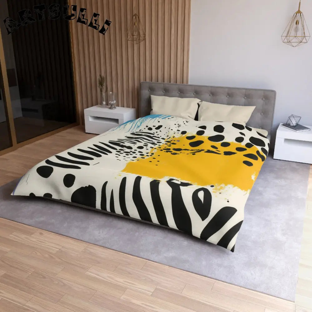 JAKKOUTTHEBXX Rae Zebra Rhapsody Microfiber Duvet Cover