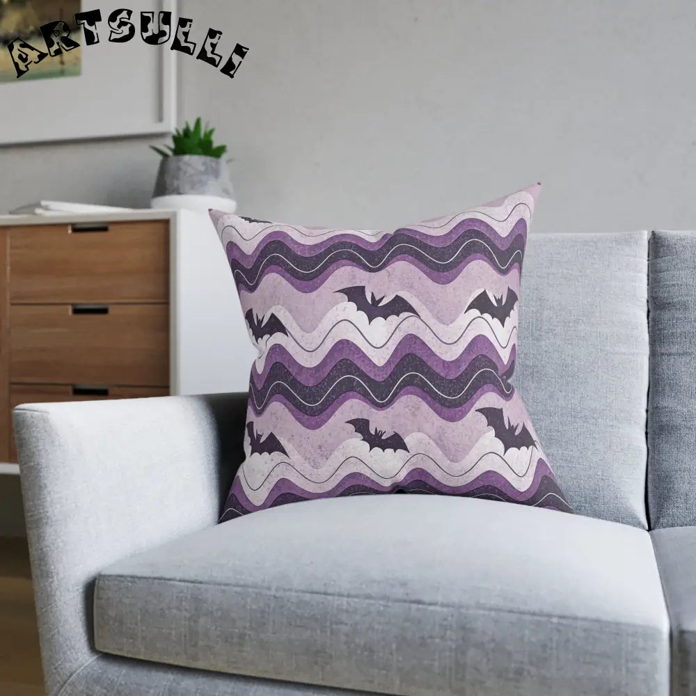 JAKKOUTTHEBXX Bat Wave Square Pillow JAKKOUTTHEBXX Artsulli - Art
