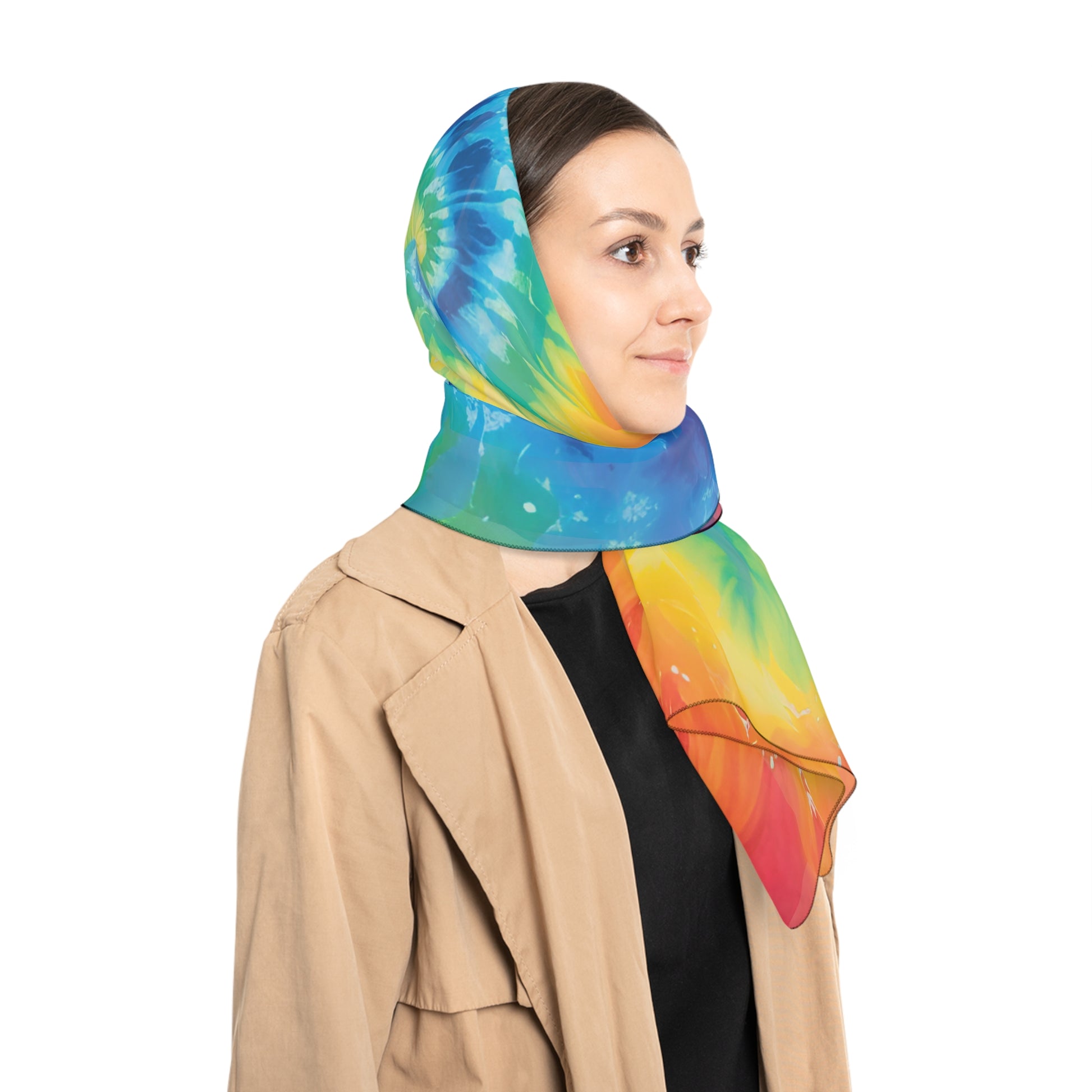 Tie Dye Poly Scarf, Artsulli - Art is Long, Life is Short, Accessories, , , , , , , 