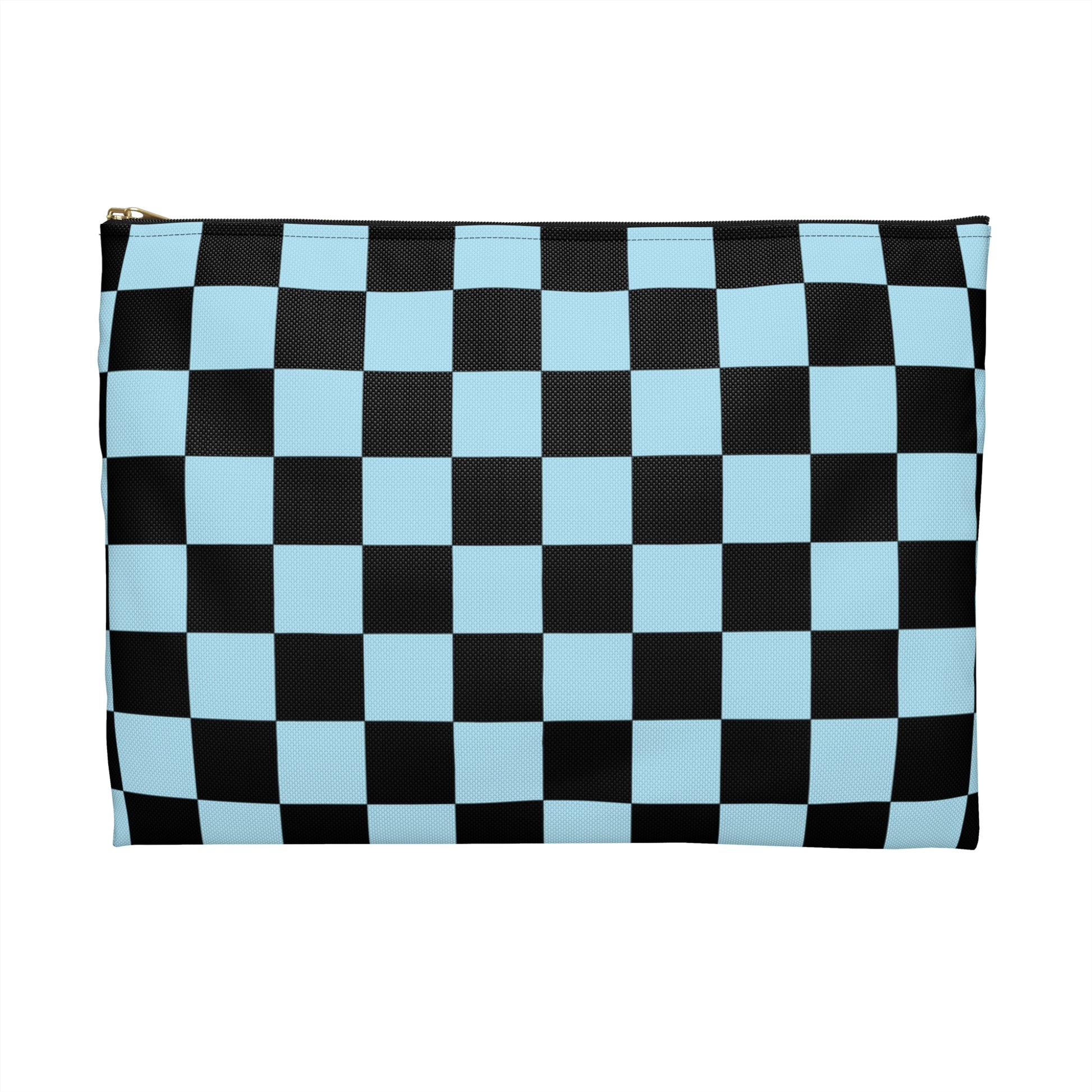 Checkerboard Black and Blue Accessory Pouch, Artsulli - Art is Long, Life is Short, Bags, , , , , , , 