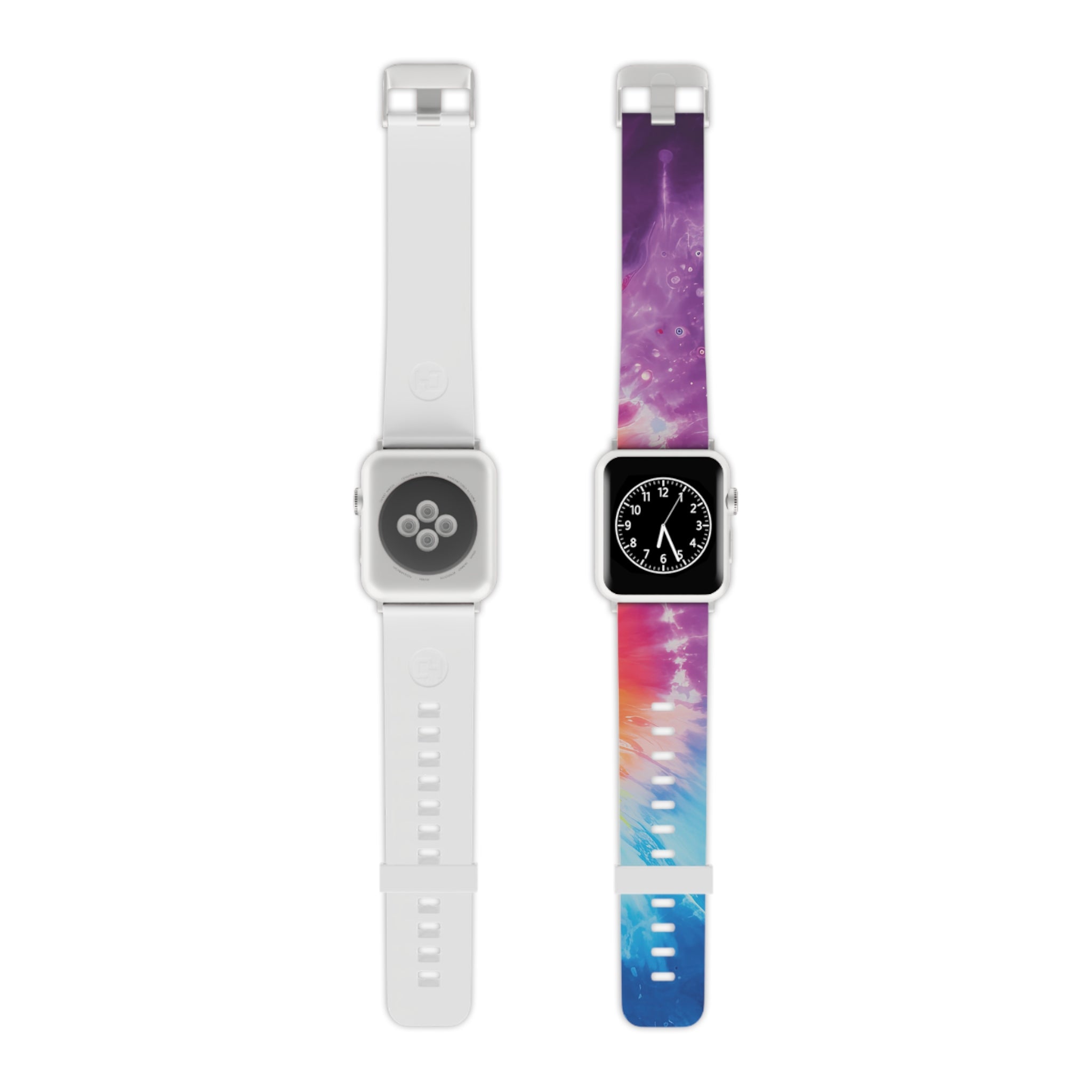 Tie Dye Watch Band for Apple Watch, Artsulli - Art is Long, Life is Short, Accessories, Size, 7.5'' × 0.75'' / 38 - 40 mm, Color, Silver, , , 33587679196714555590